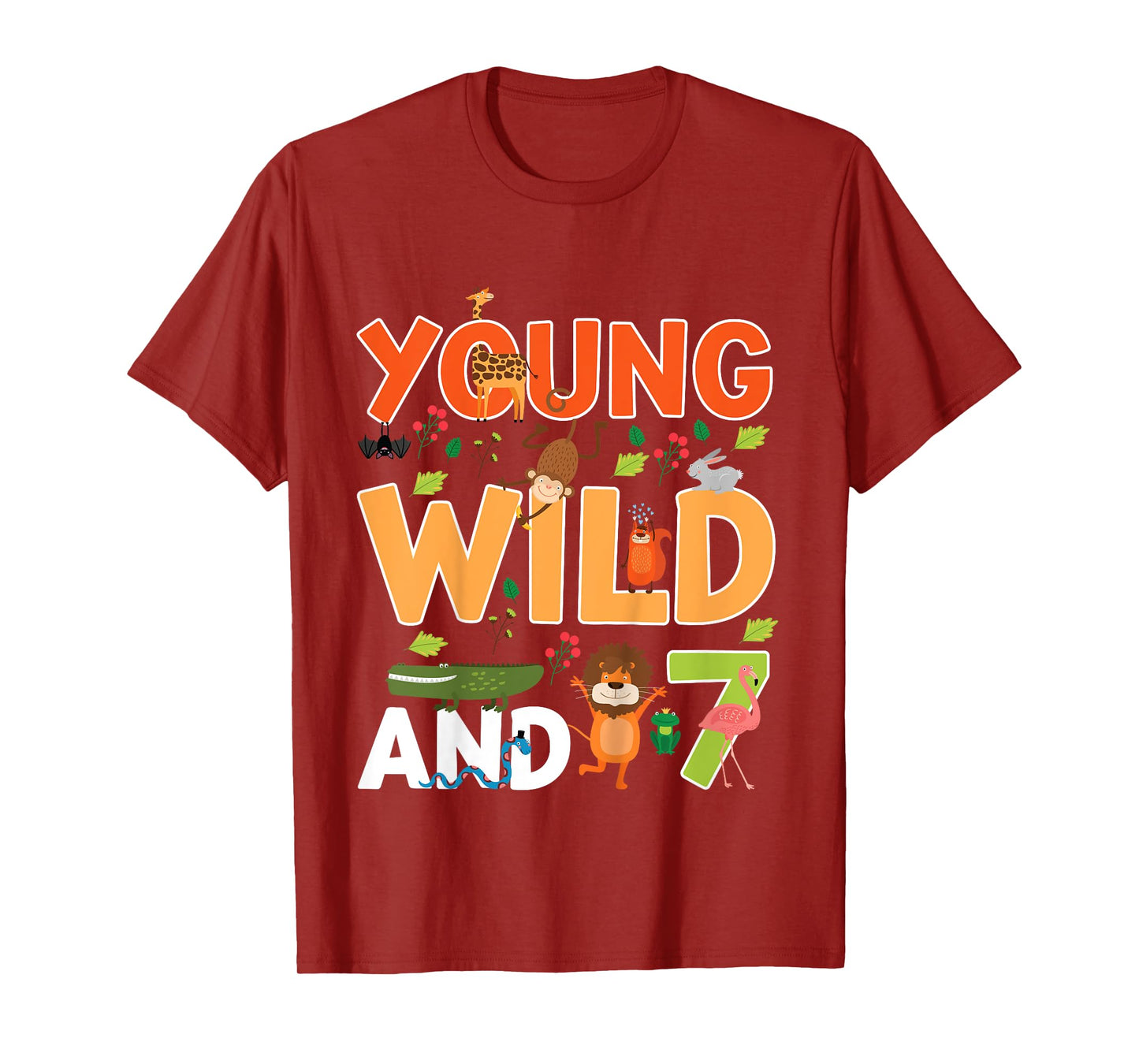 Kids 7 year old wild zoo theme birthday animals safari jungle boy T-Shirt