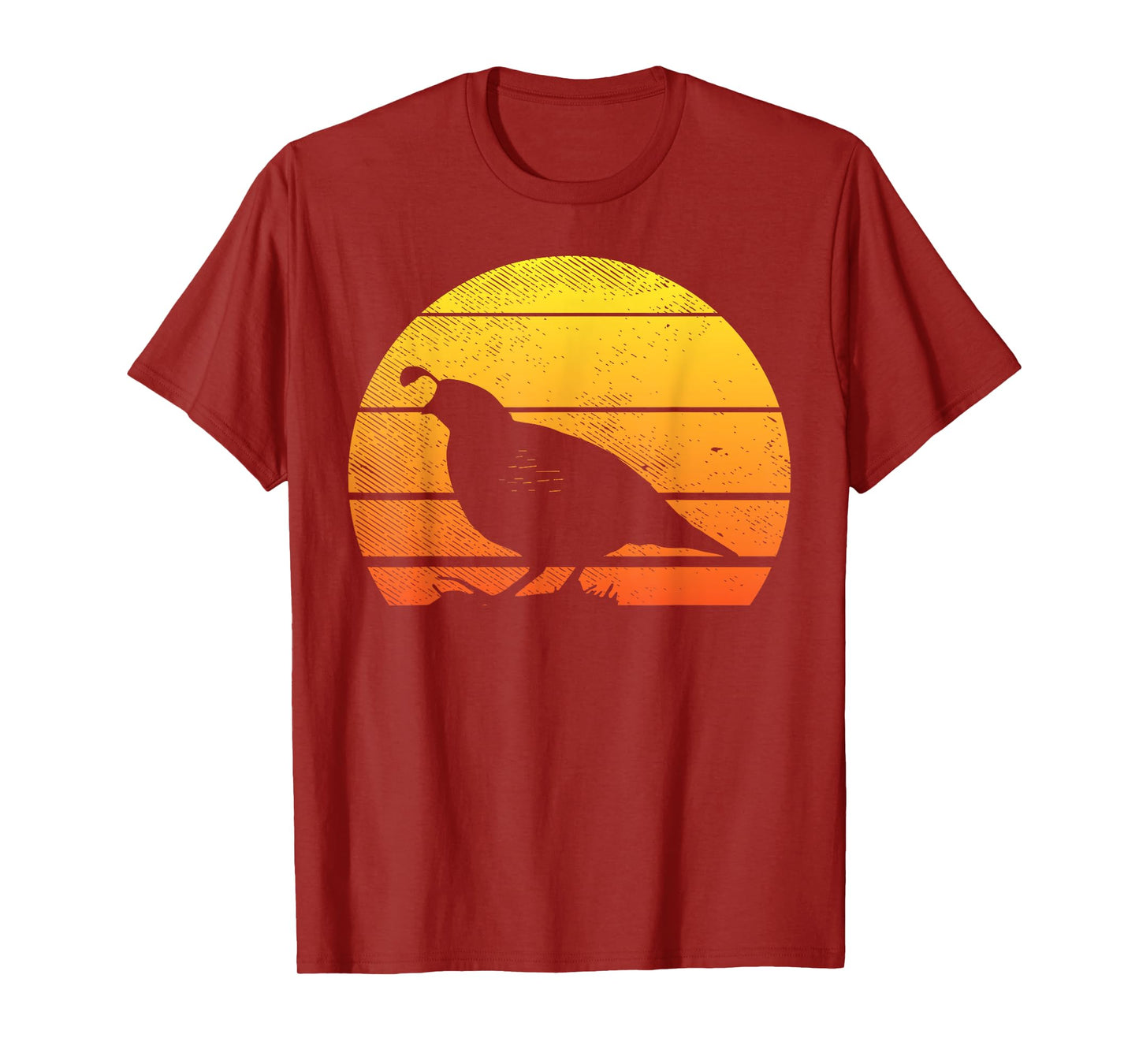 Quail Bird Sunset Retro Pheasant Hunting Bow Hunter Gift T-Shirt