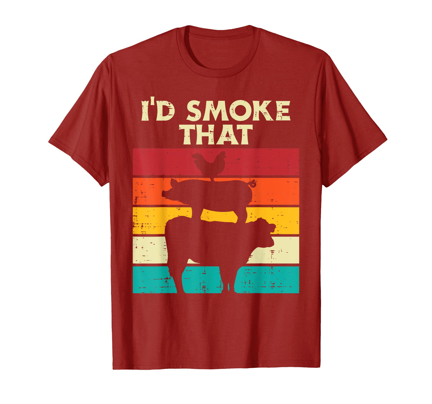 Id Smoke That Chicken Pork Beef Retro Meat Smoking Bbq Grill T-Shirt