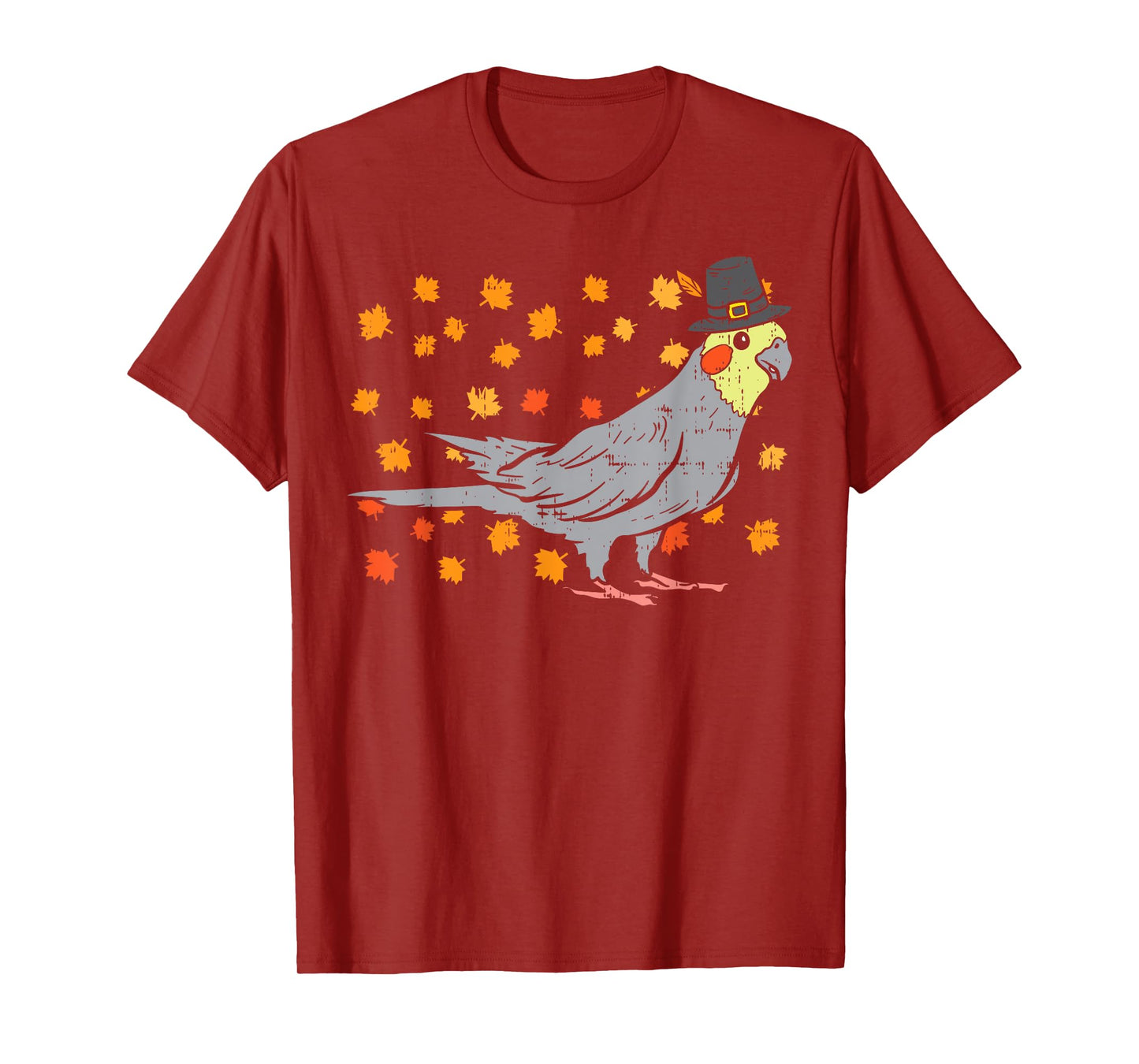 Pilgrim Cockatiel Bird Thanksgiving Fall Autumn Animal Gift T-Shirt