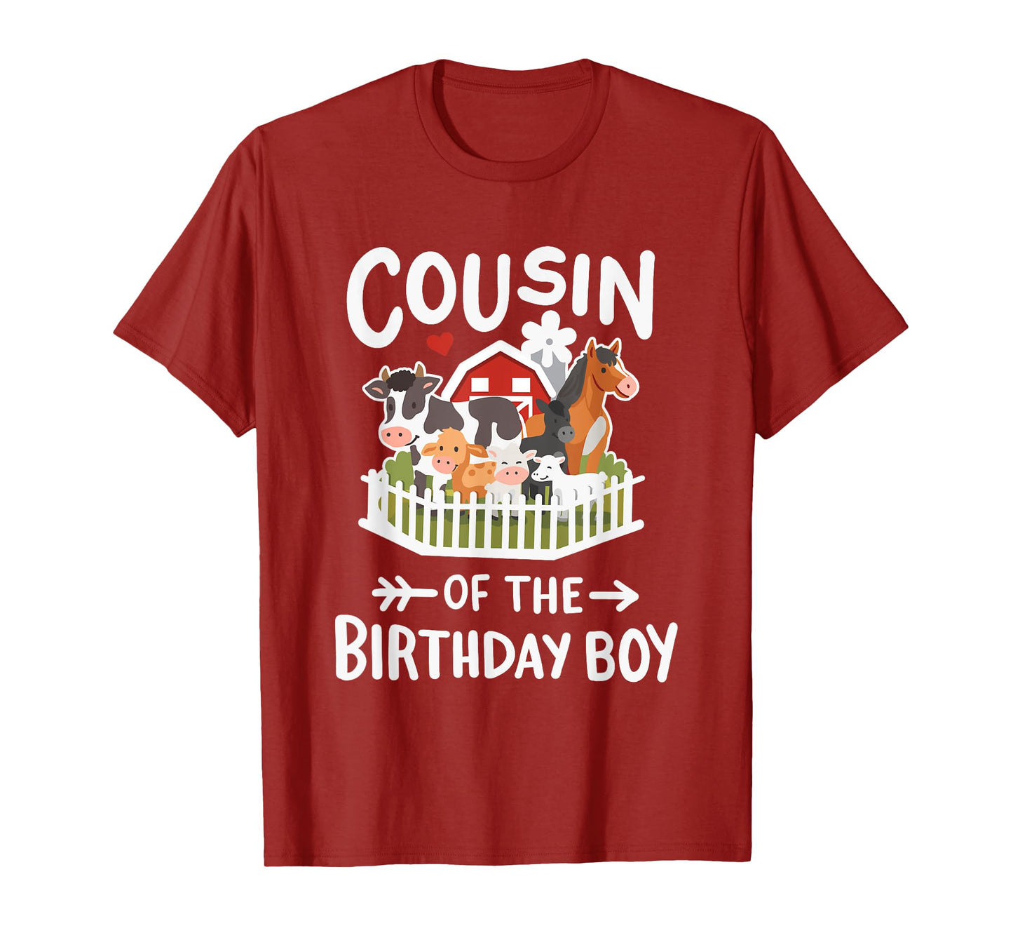 Cousin Of The Birthday Boy Farm Animals Bday Family Matching T-Shirt