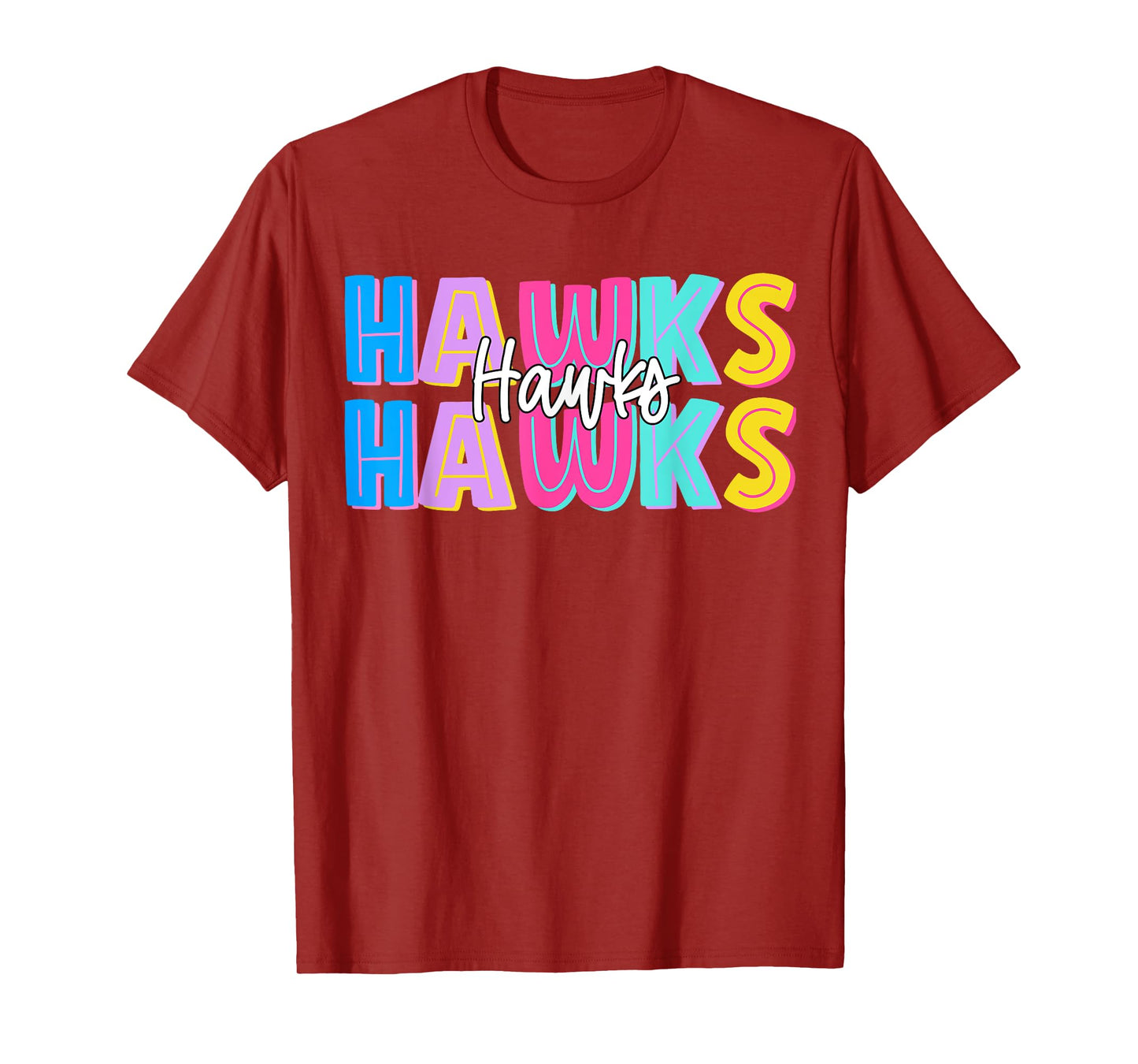 Hawks School Sports Fan Team Spirit T-Shirt