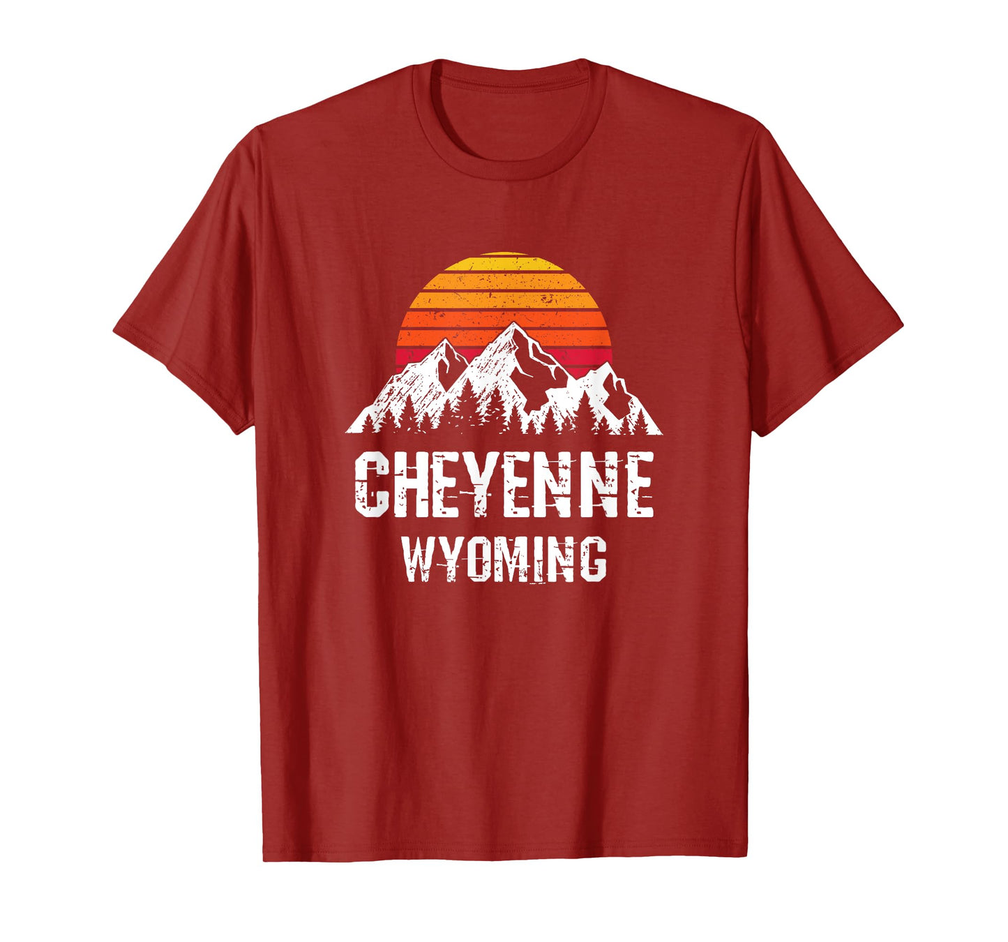 Cheyenne Wyoming T-Shirt Distressed Retro Gift T-Shirt
