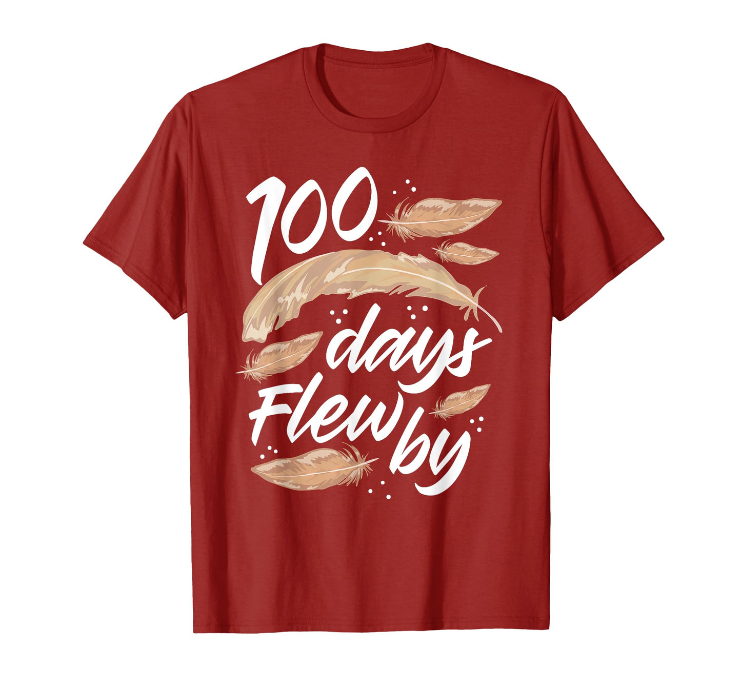 100 Days Of School Flew By Bird Feather 100th Day Cute T-Shirt