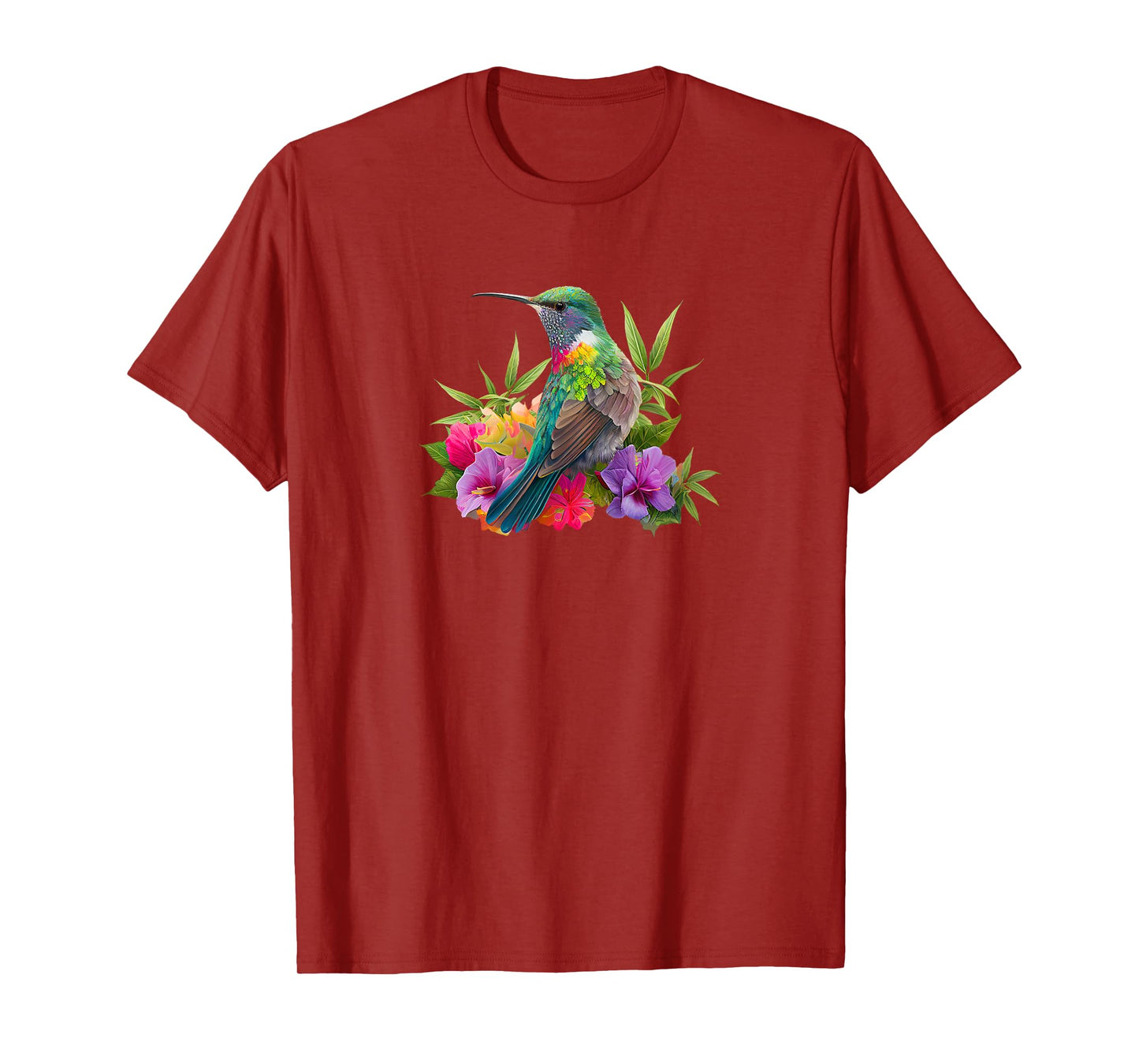 Backyard Bird Watchers Birder Birding Flowers Hummingbird T-Shirt