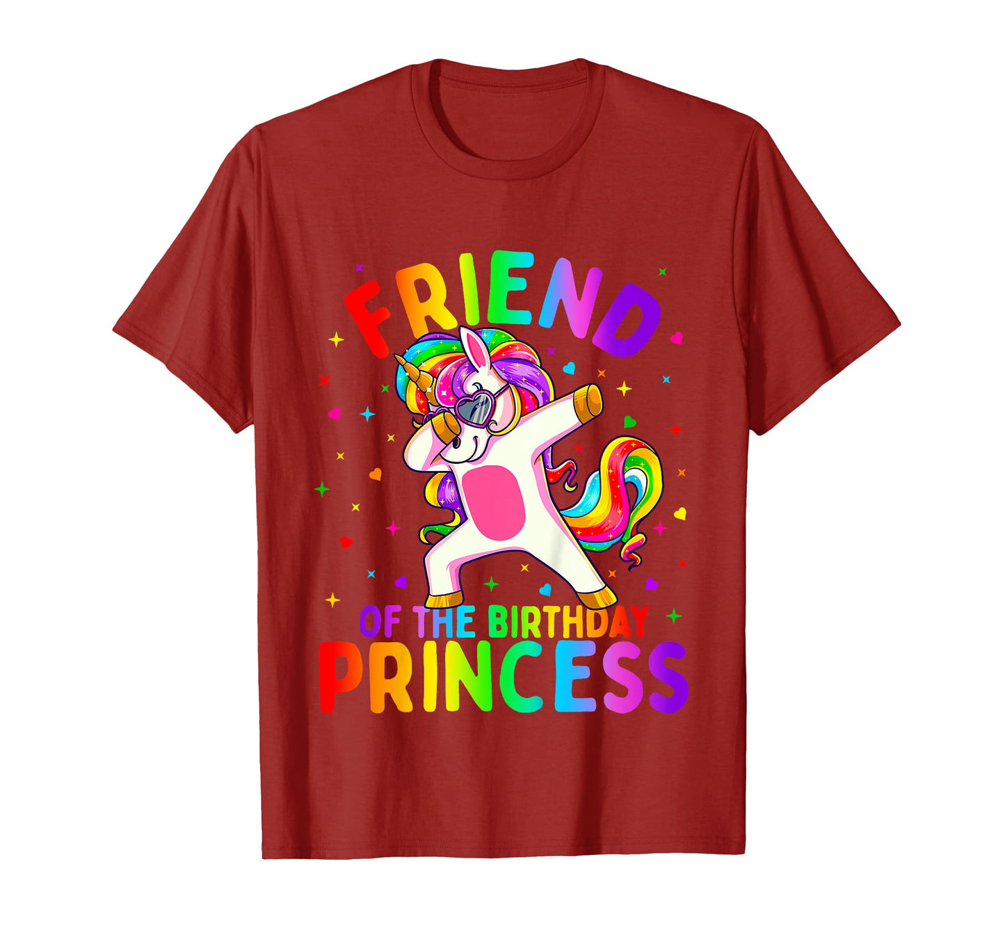 Friend of the Birthday Princess Girl Dabbing Unicorn T-Shirt