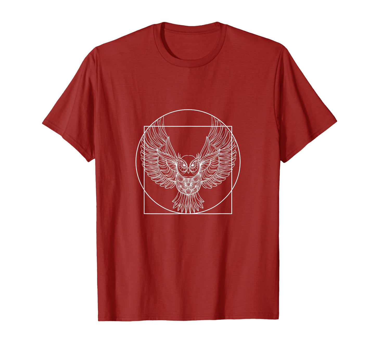 Owl Drawings Vitruvian man in a circle T-Shirt