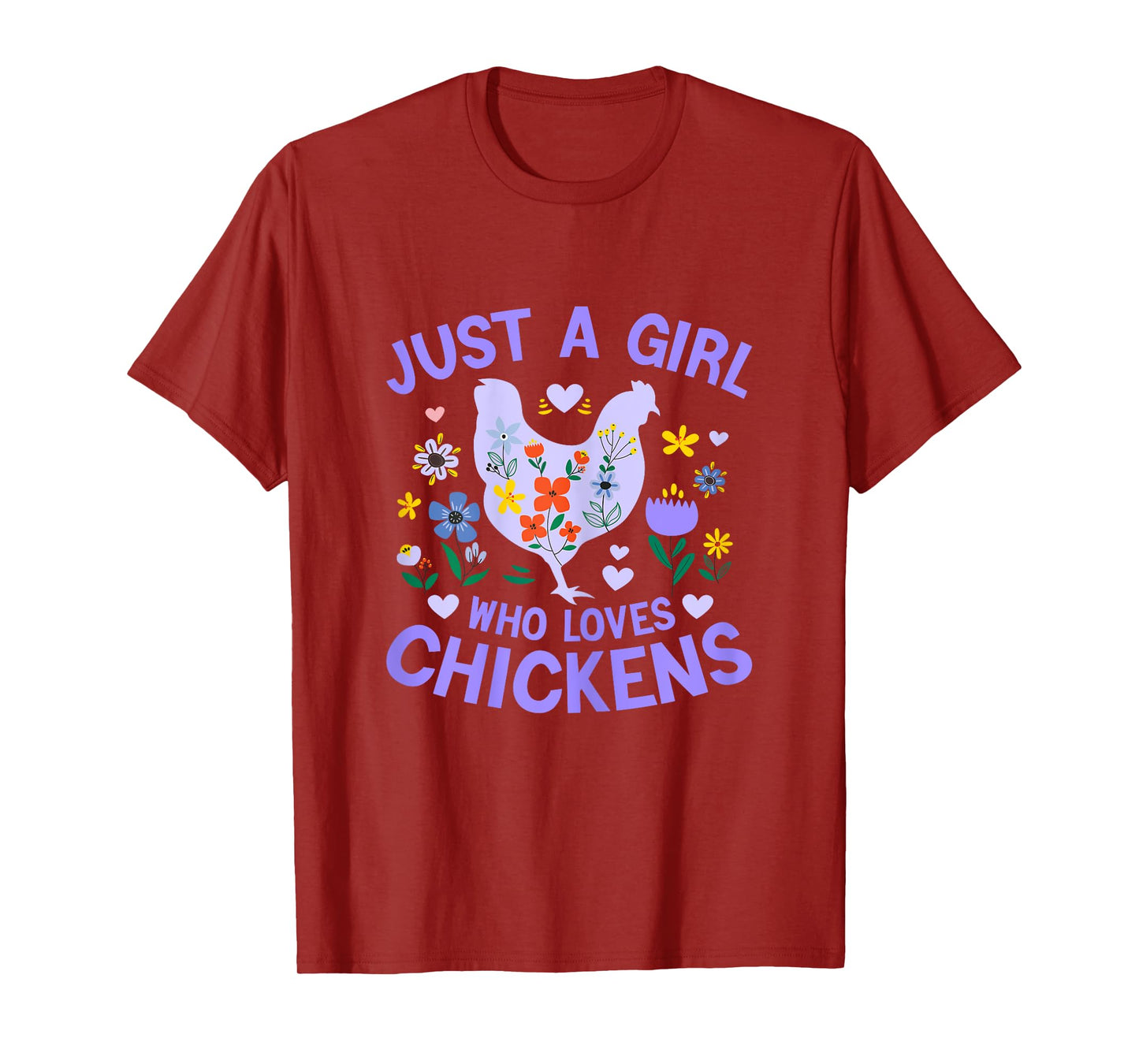 Just a Girl who Loves Chickens Shirt Cute Chicken Kids Women T-Shirt