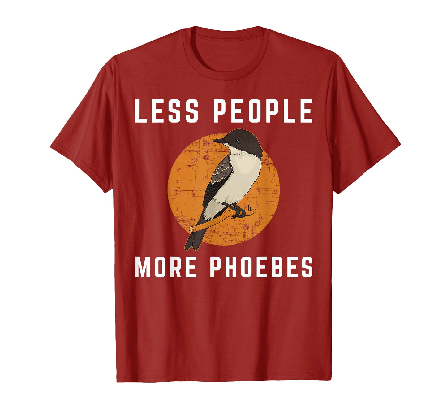 Less People Birder Birdwatching Eastern Phoebe Bird T-Shirt