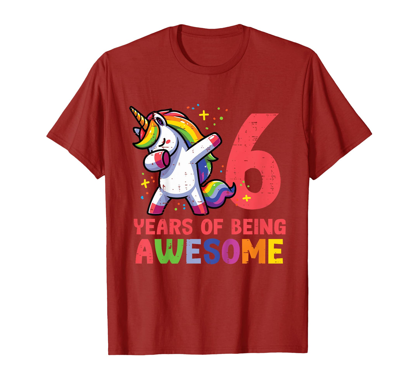 6 Years Of Being Awesome Unicorn 6th Birthday Girls Kids T-Shirt