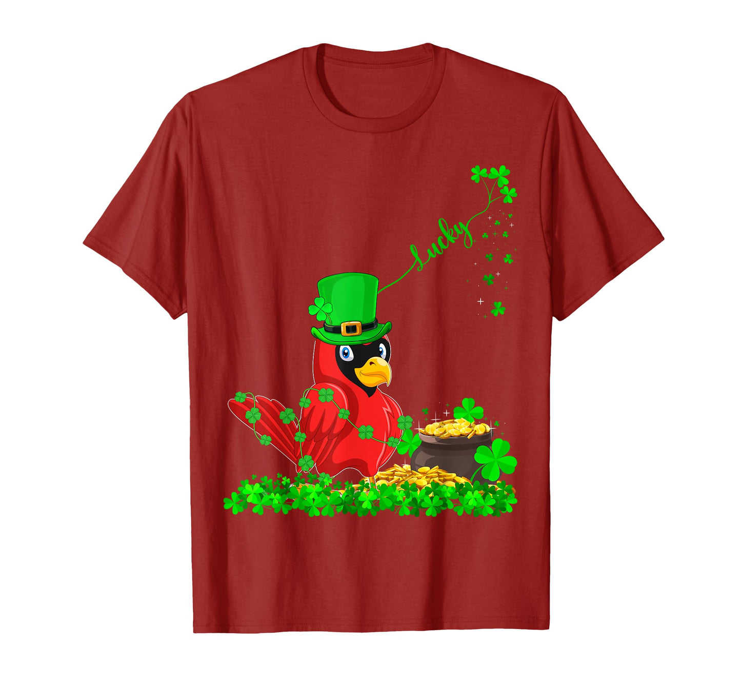 Irish Leprechaun Shamrock Lucky Cardinal St. Patrick's Day T-Shirt