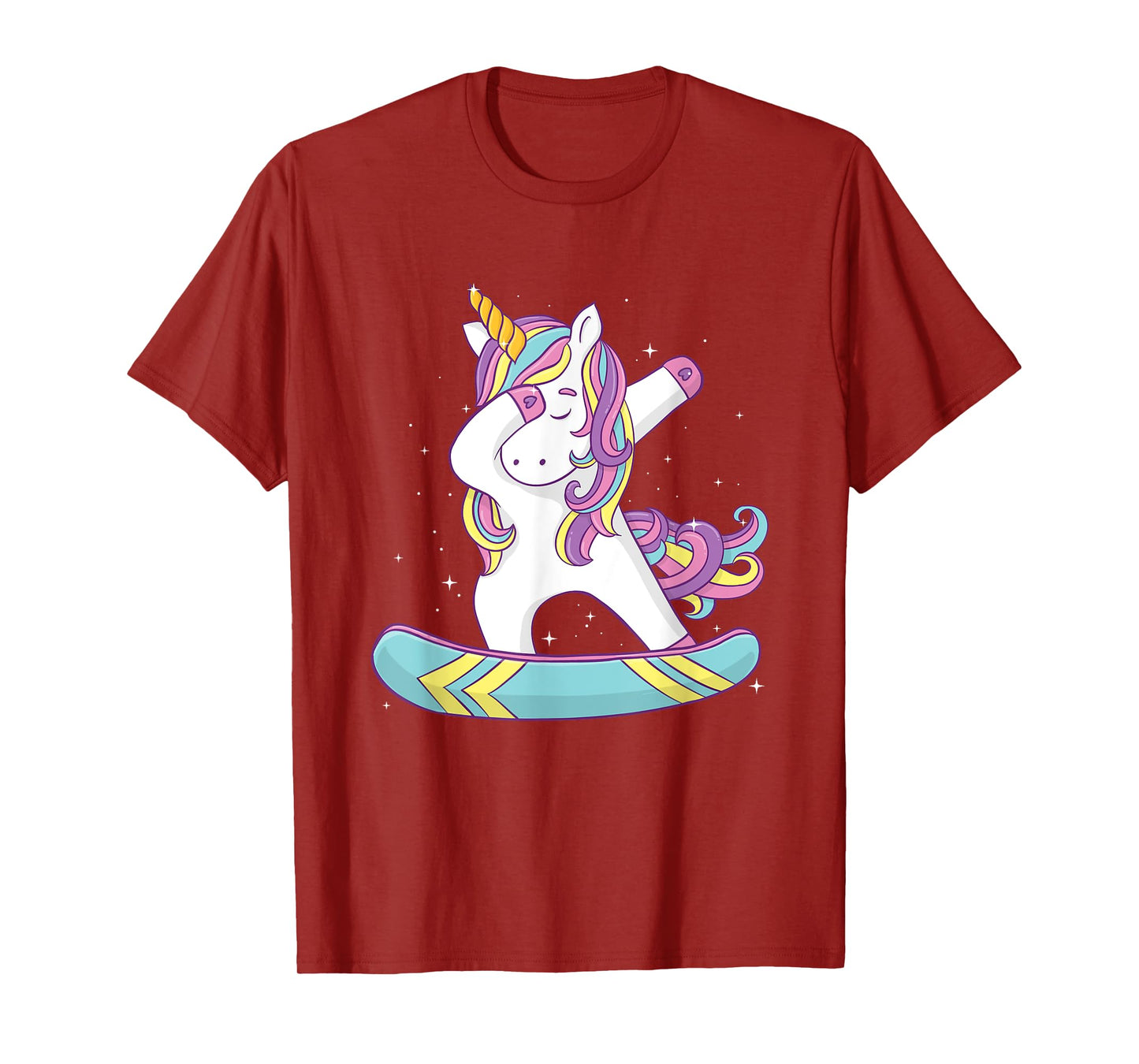 Unicorn Dabbing Snowboarder - Snowboard Snowboarding Lover T-Shirt