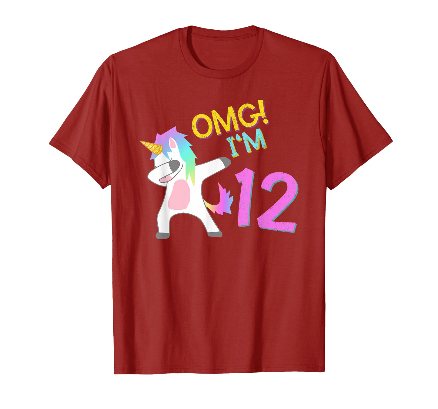 12th Birthday Dabbing Unicorn T-Shirt OMG 12 Years old girl T-Shirt