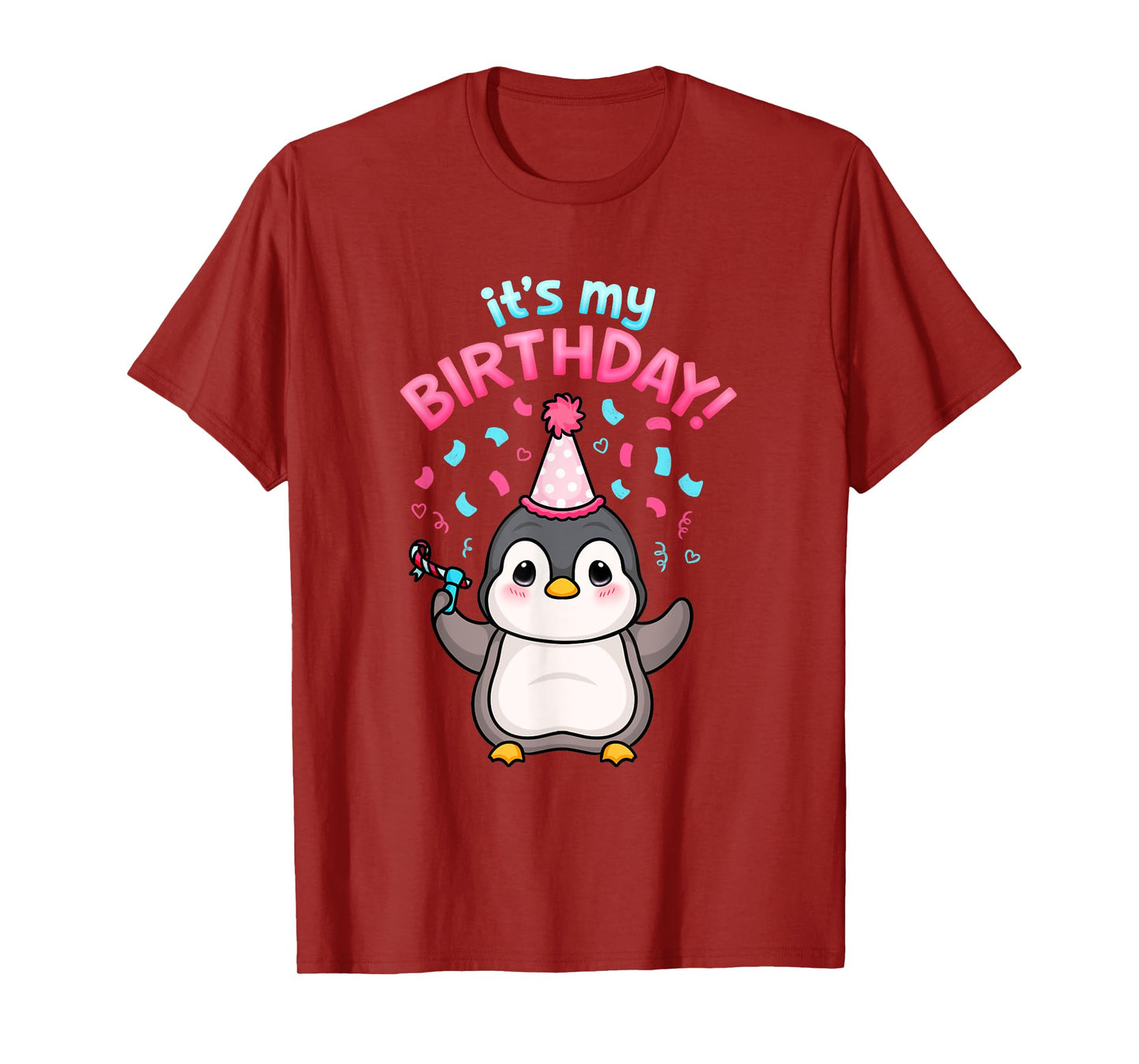 It's My Birthday Cute Penguin Party Ocean Seabird Lover Kids T-Shirt