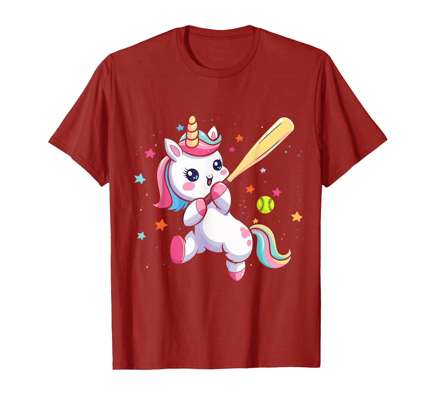 Funny Softball Cute Unicorn Softball Player Teen Girls T-Shirt
