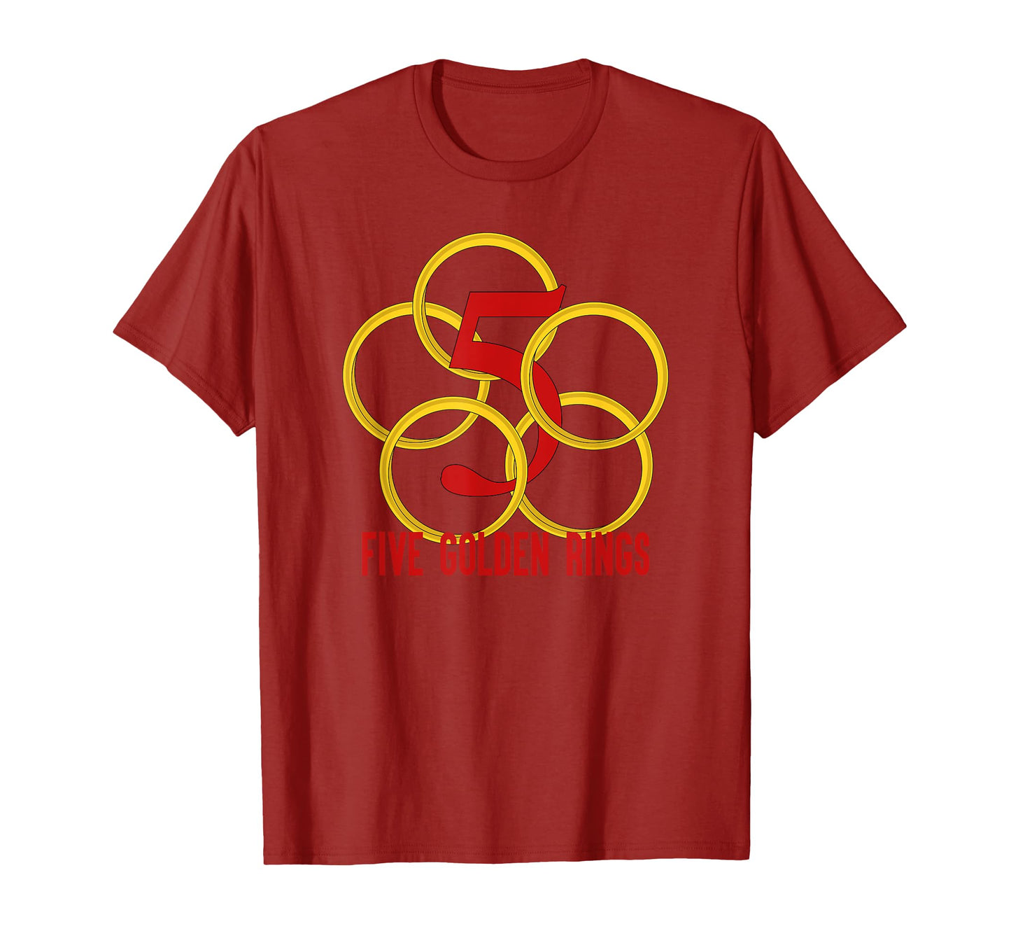 Five Golden Rings T-Shirt Song 12 Days Christmas Tee T-Shirt
