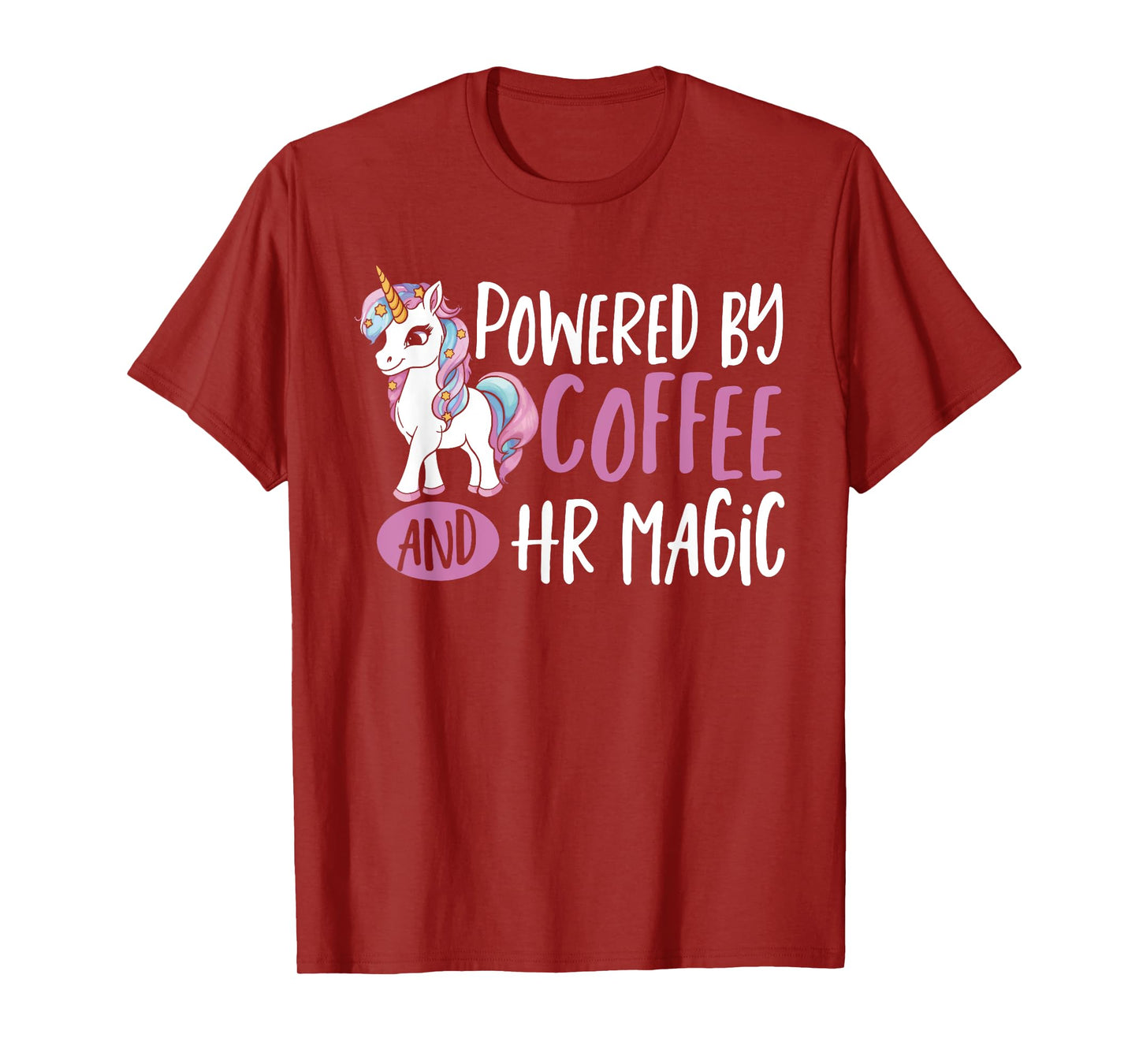 HR Manager Unicorn Powered By Coffee Human Resources HR T-Shirt