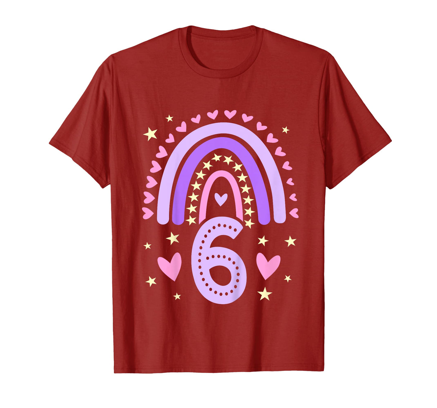 6th Birthday Rainbow Butterfly 6 Years Old Six 6 Birthday T-Shirt