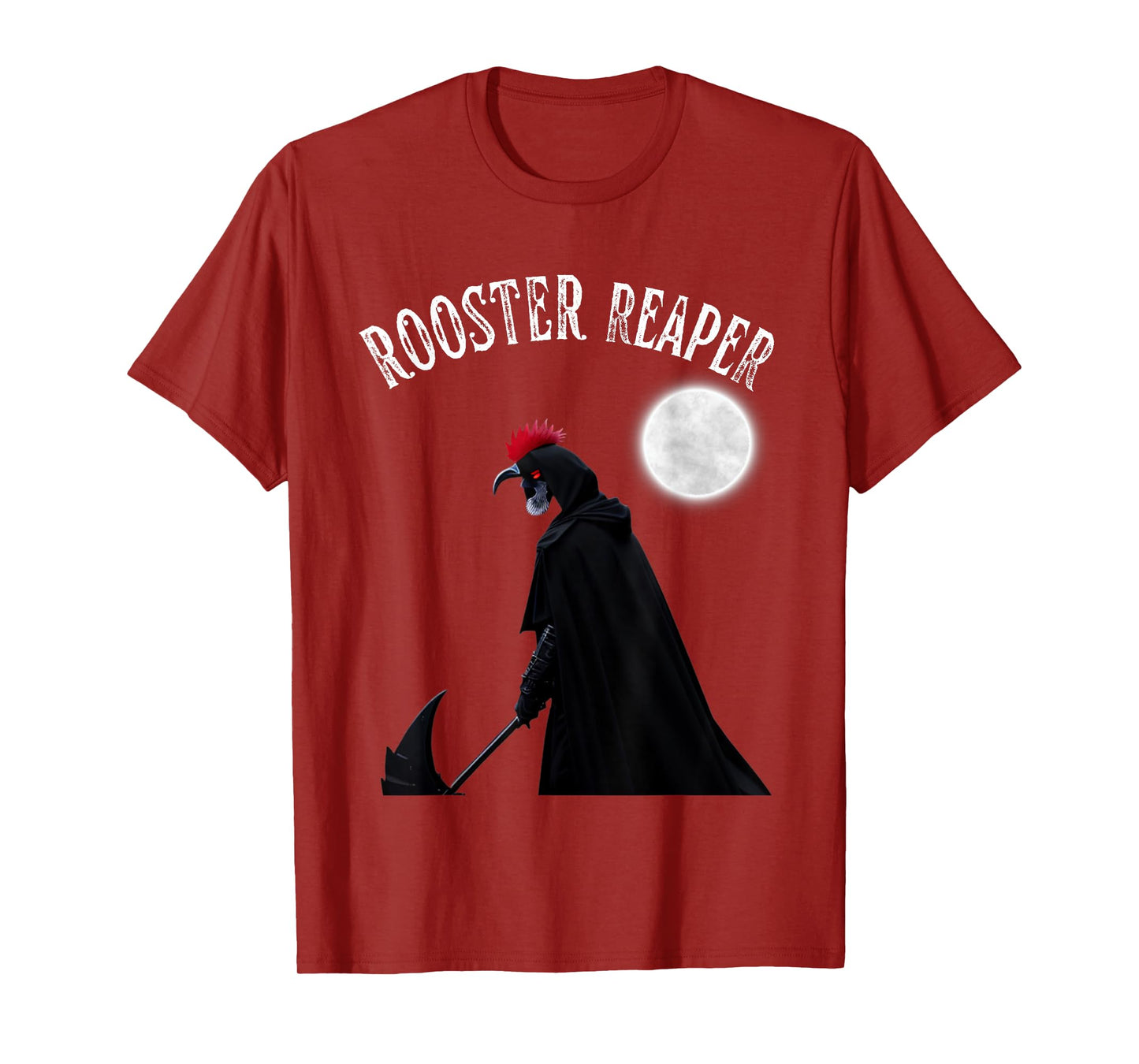 Halloween Scary Chicken Rooster Reaper Goth Farmer T-Shirt
