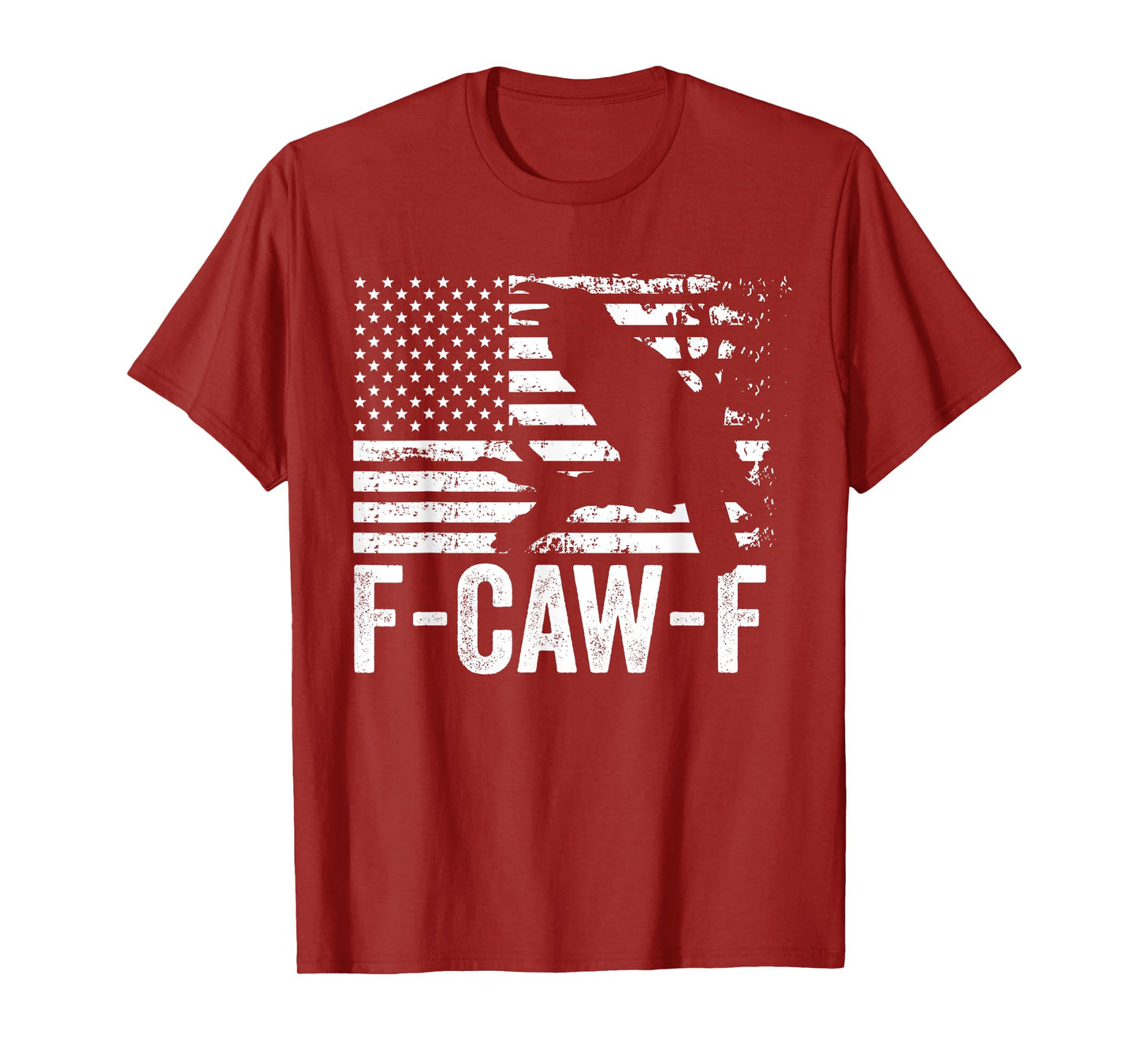 F-Caw-F Black Crow Black Bird Retro USA Flag Vintage F-Caw-F T-Shirt