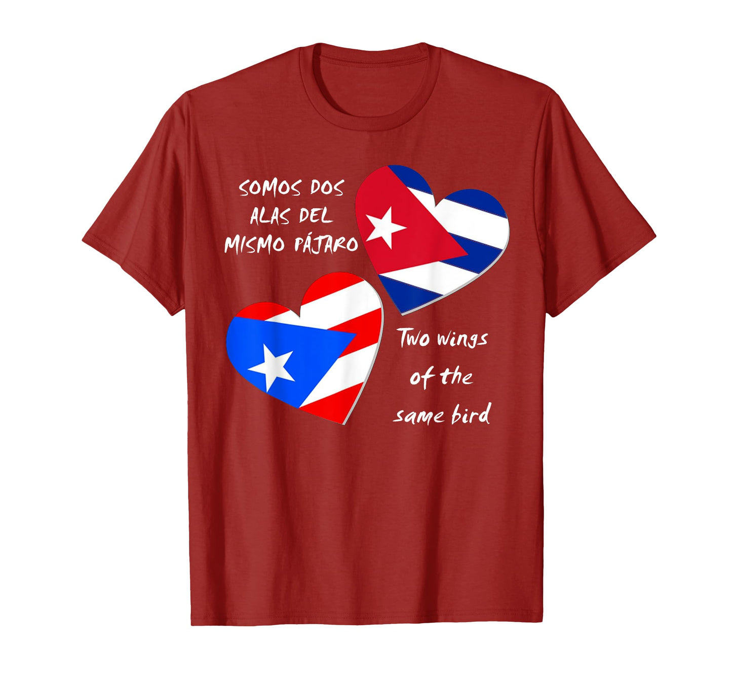 Puerto Rico and Cuba Heart, Two wings of the same bird T-Shirt