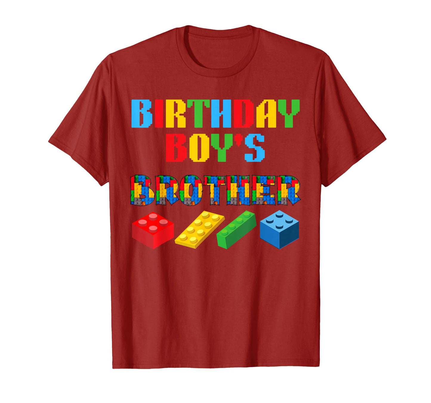 Brother Birthday Boy's Blocks Building Master Builder Funny T-Shirt
