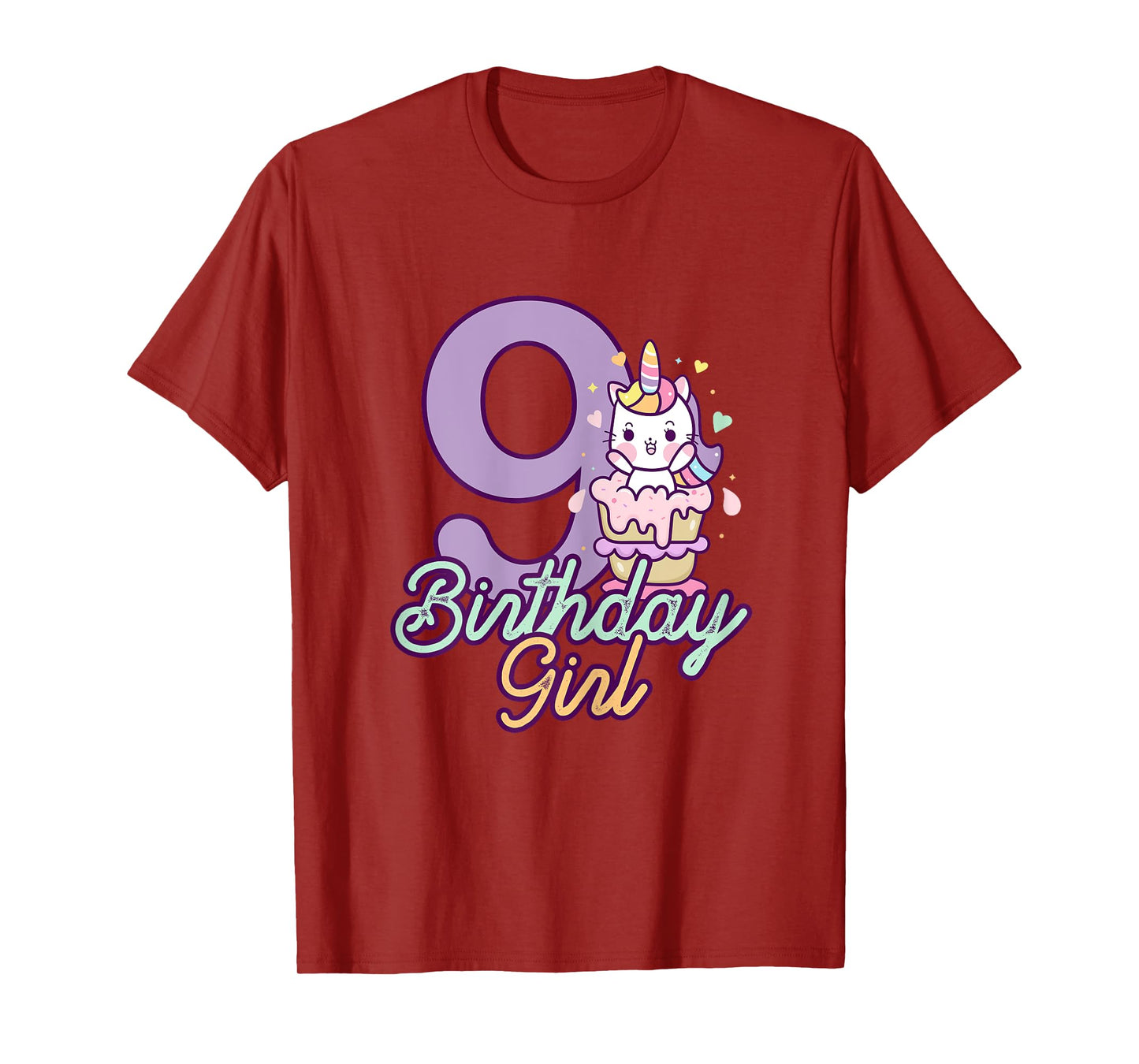 9 Years Old Birthday Girl Gifts Unicorn 9th Birthday T-Shirt