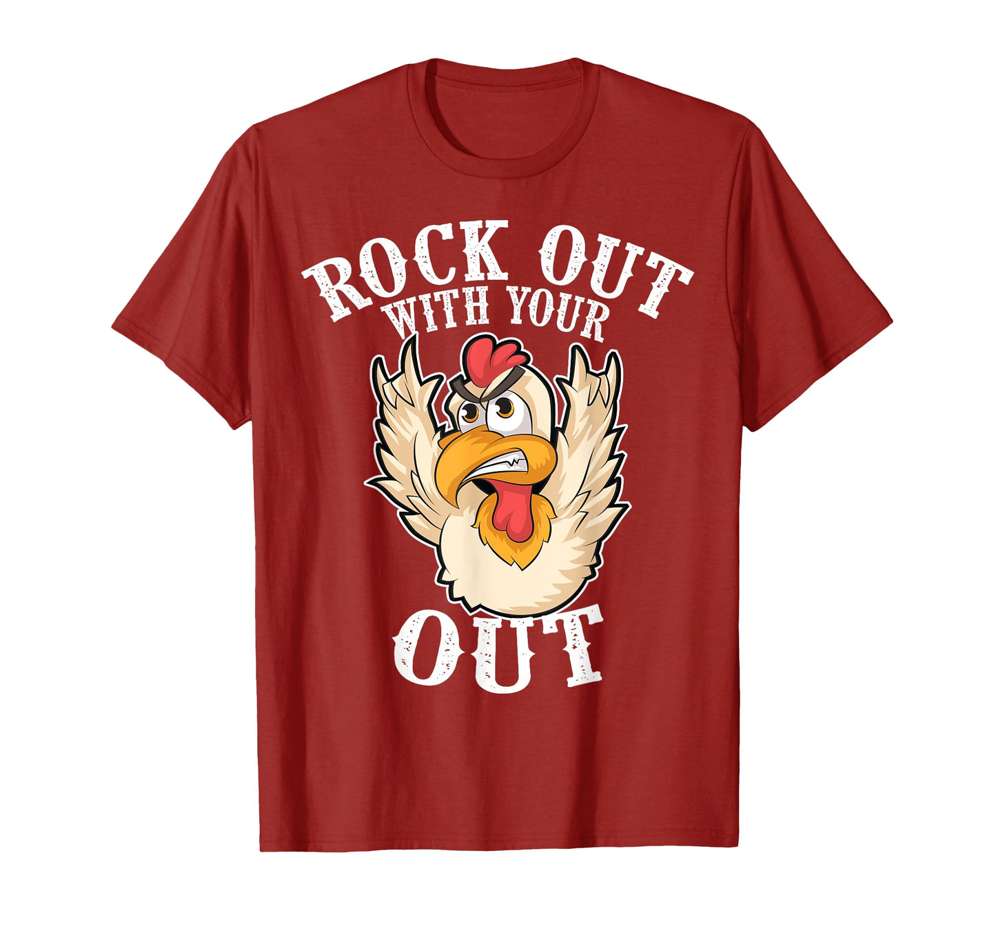 Funny Rock Out With Your Cock Out | Cool Chicken Lover Gift T-Shirt