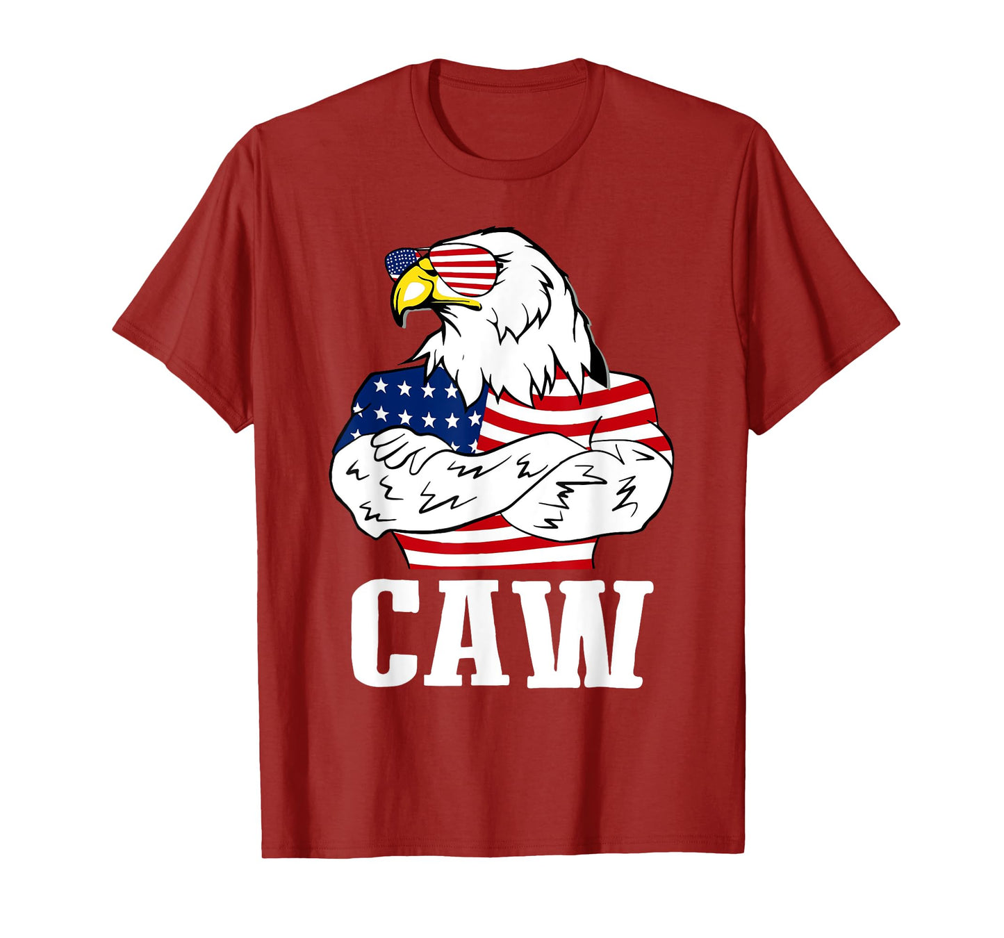 Patriotic Bald Eagle Caw 4th of July American Flag American T-Shirt for Women Men