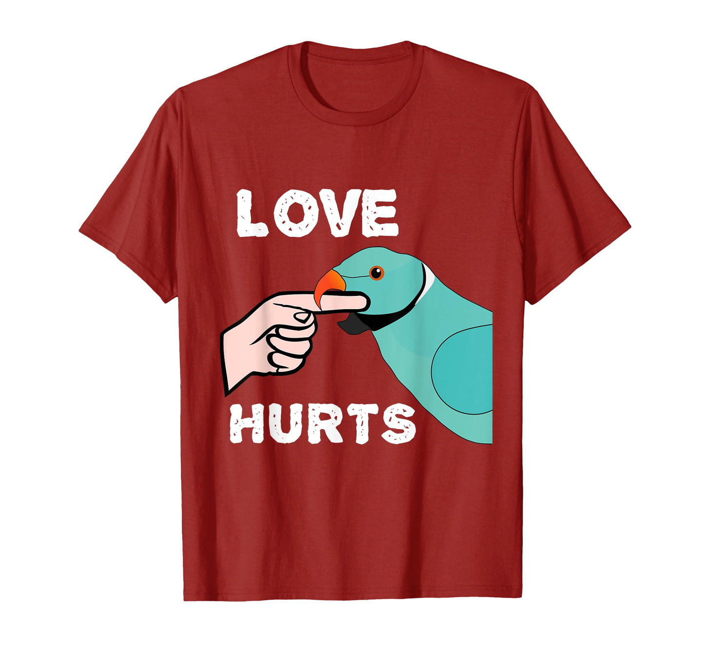 Love Hurts Blue Indian Ringneck Parrot T-Shirt