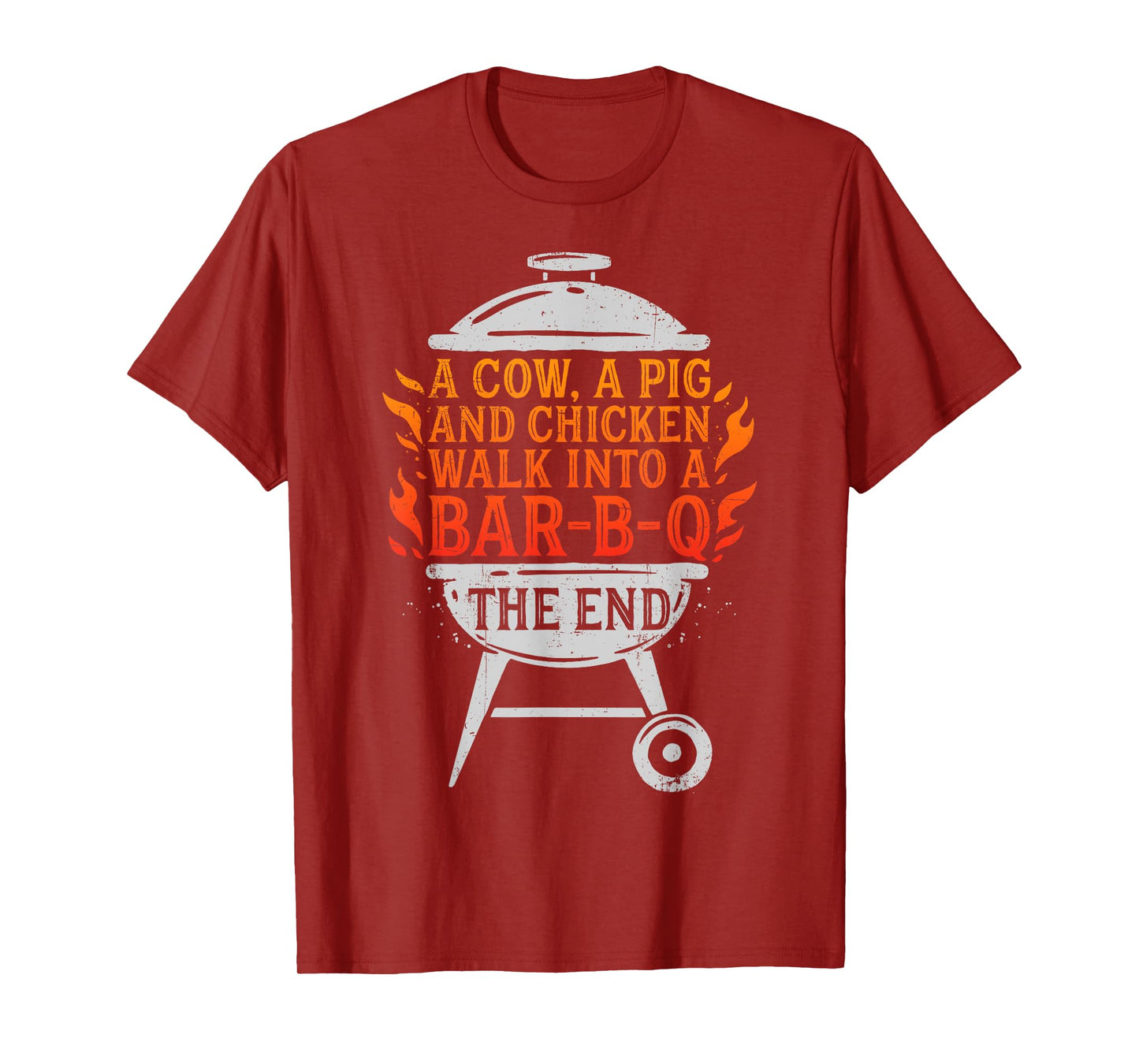 Chef A Cow A Pig And A Chicken Walk Into A BBQ Barbecue T-Shirt