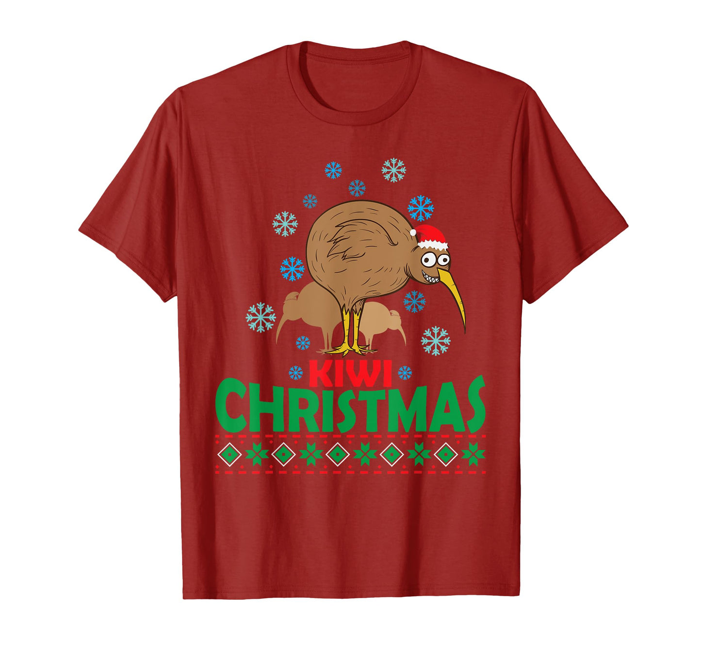 funny Xmas Santa Claus ugly Christmas kiwi bird Ugly Christmas with Kiwi Bird from New Zealand T-Shirt