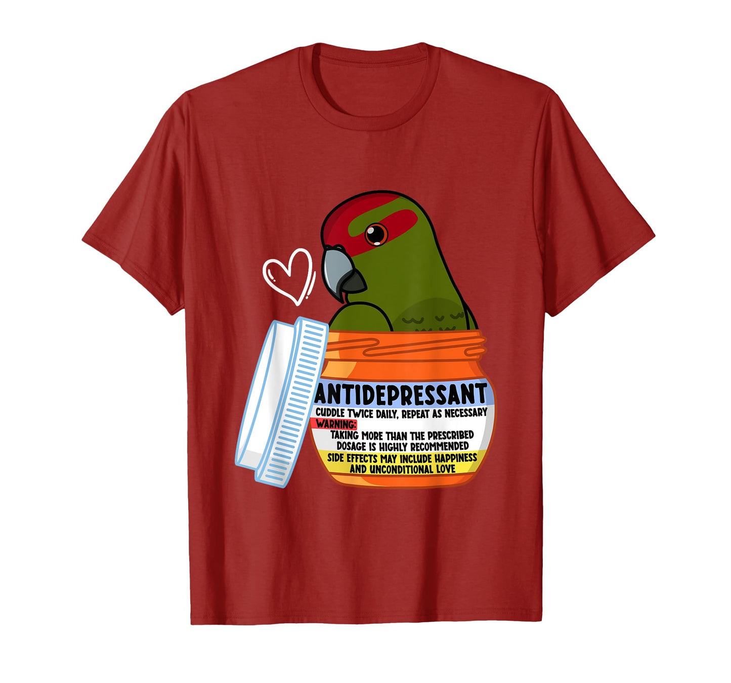 Cute Antidepressant Parrot I Red-crowned Kakariki T-Shirt