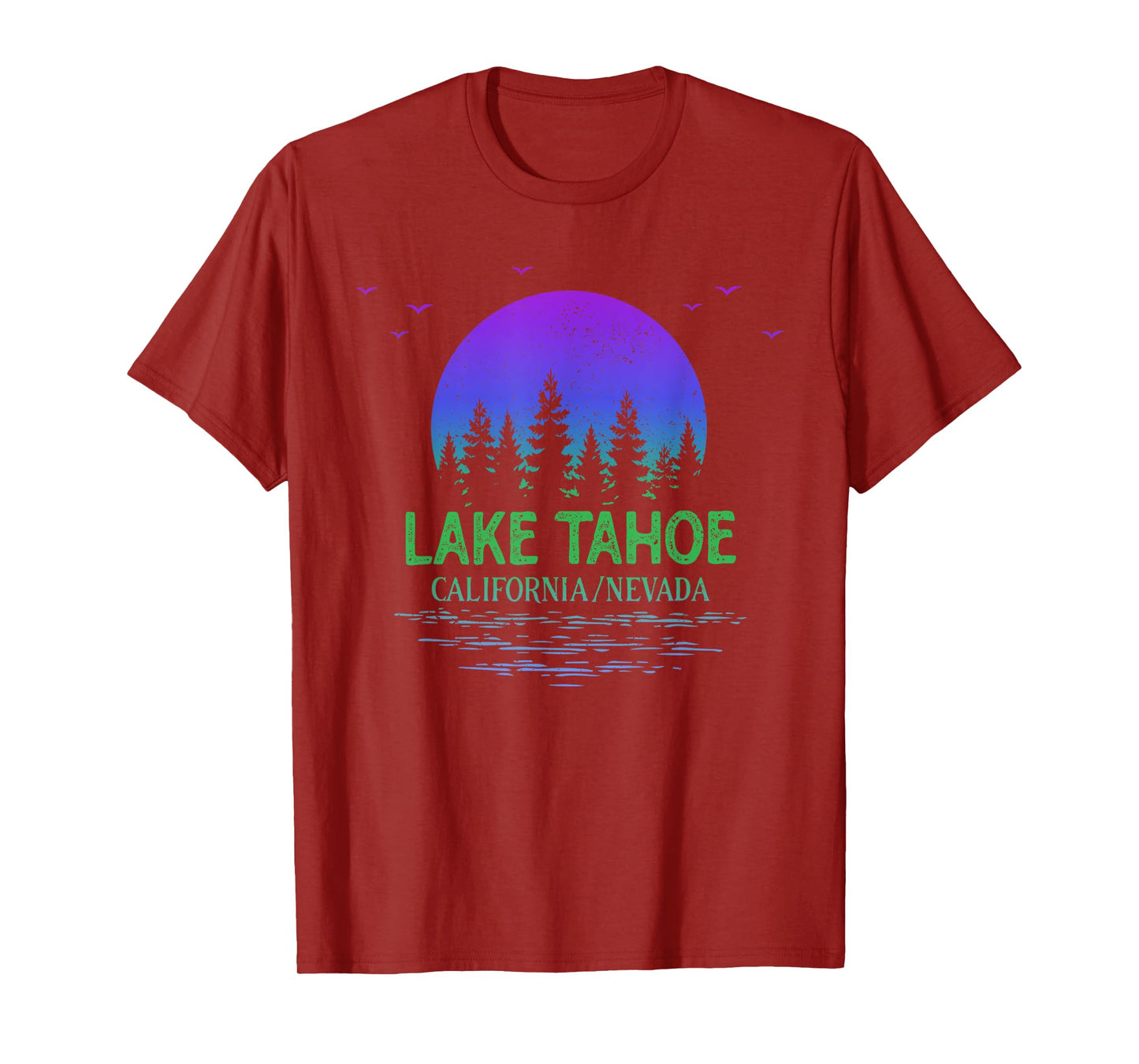Lake Tahoe California Moon Trees Lake Gradient Souvenir T-Shirt