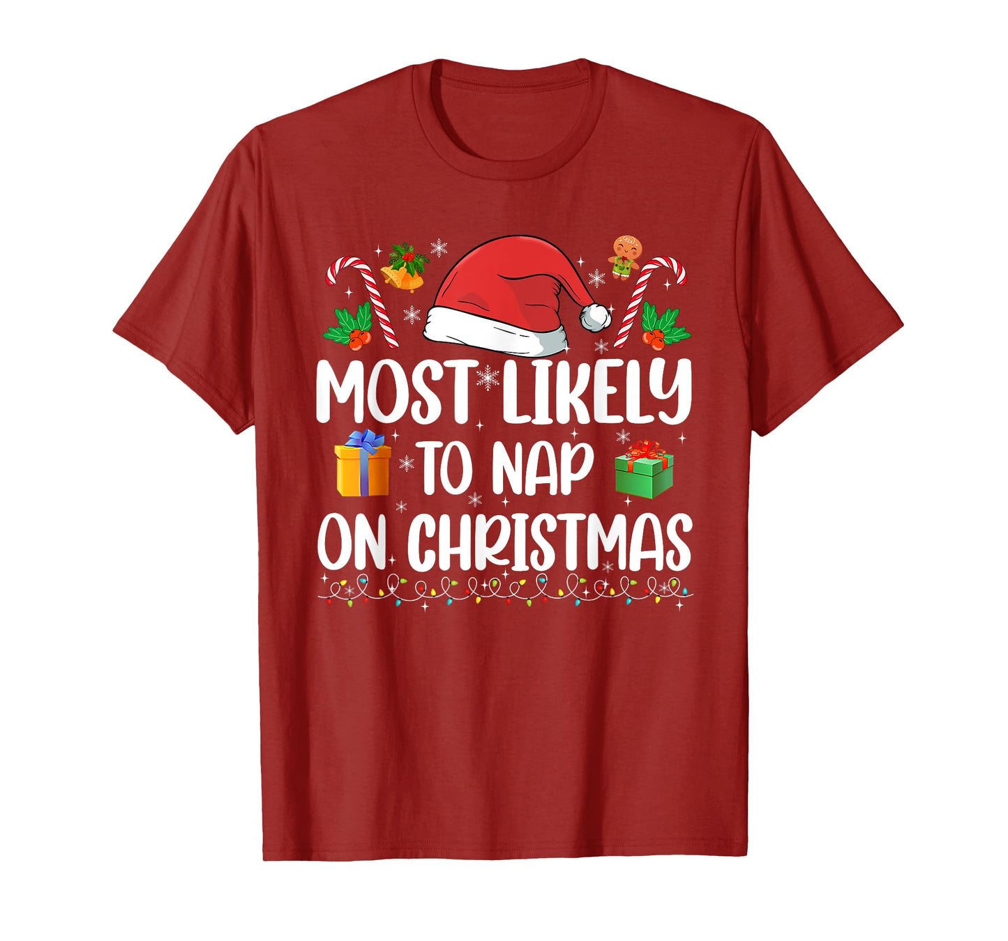 Xmas Likely Nap On Christmas Funny Family Christmas Pajamas T-Shirt