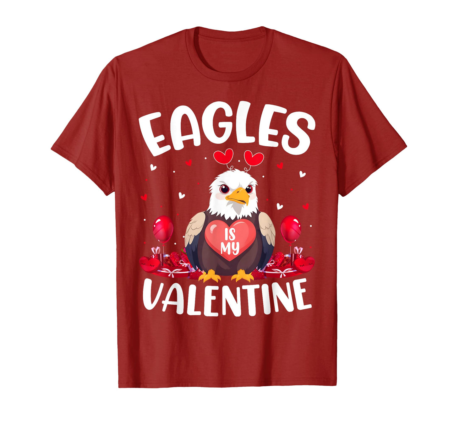 Eagle Is My Valentine Love Hearts Eagle Bird Valentines Day T-Shirt