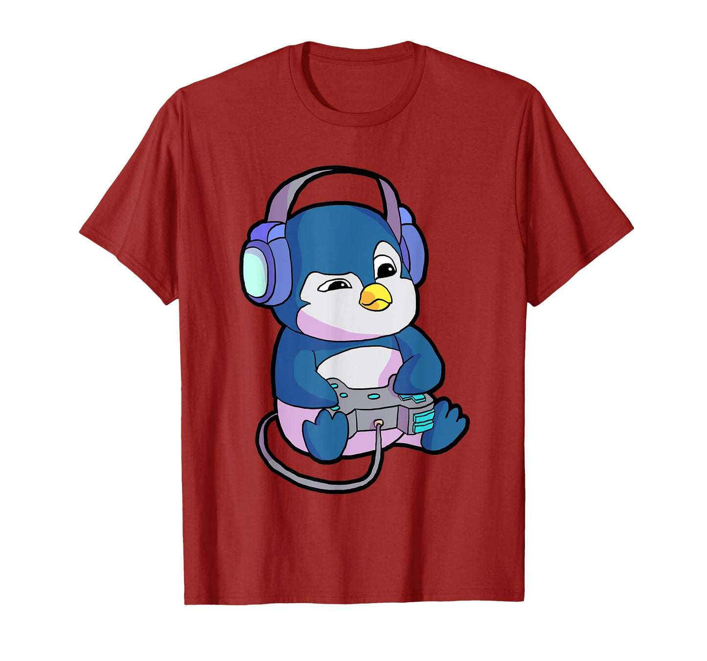 Funny Gamer Gifts & Gaming Shirts for Men & Boys - Unisex-Adults, Kids - Black - Short Sleeve - T-Shirt - Small - Modern - Gamer Penguin Theme - Christmas, Birthday