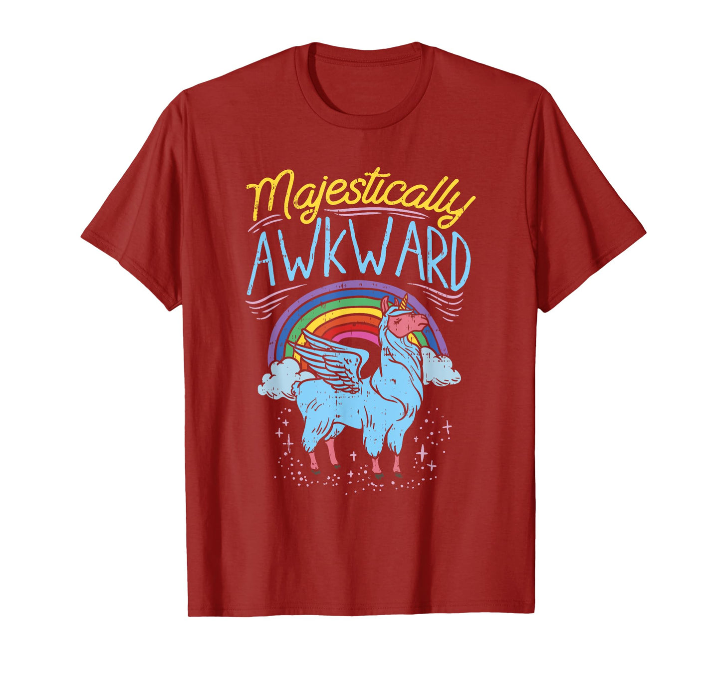 Majestically Awkward Funny Llamacorn Llama Unicorn Rainbow T-Shirt
