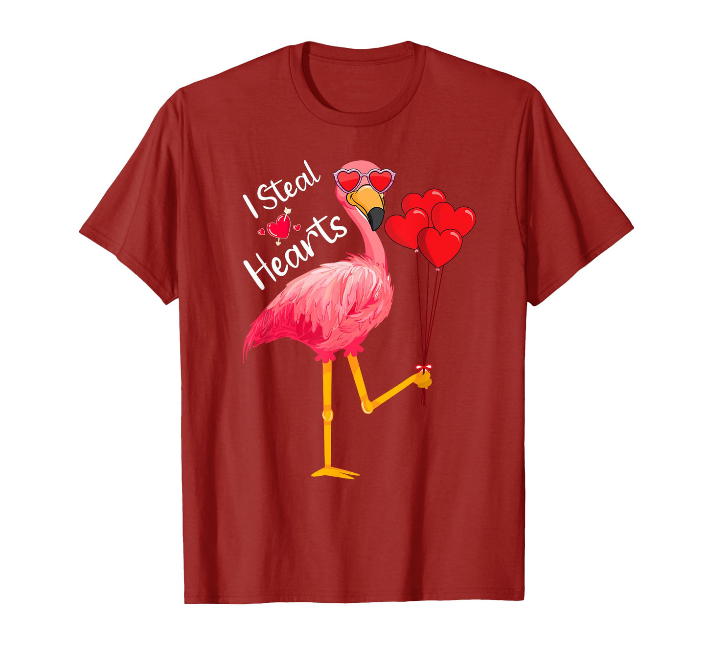 I Steal Hearts - Funny Flamingo Lover Valentine's Day Quotes T-Shirt