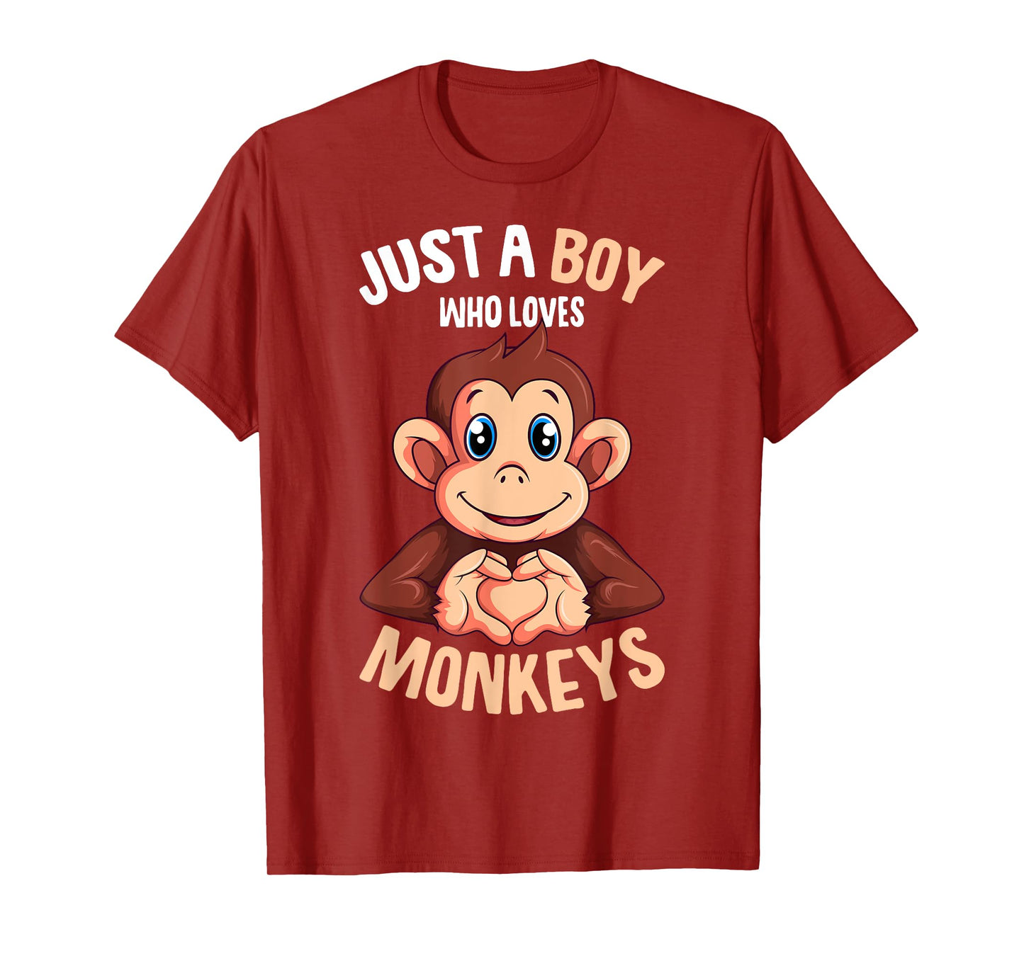 Just A Boy Who Loves Monkeys Boys Kids Monkey T-Shirt