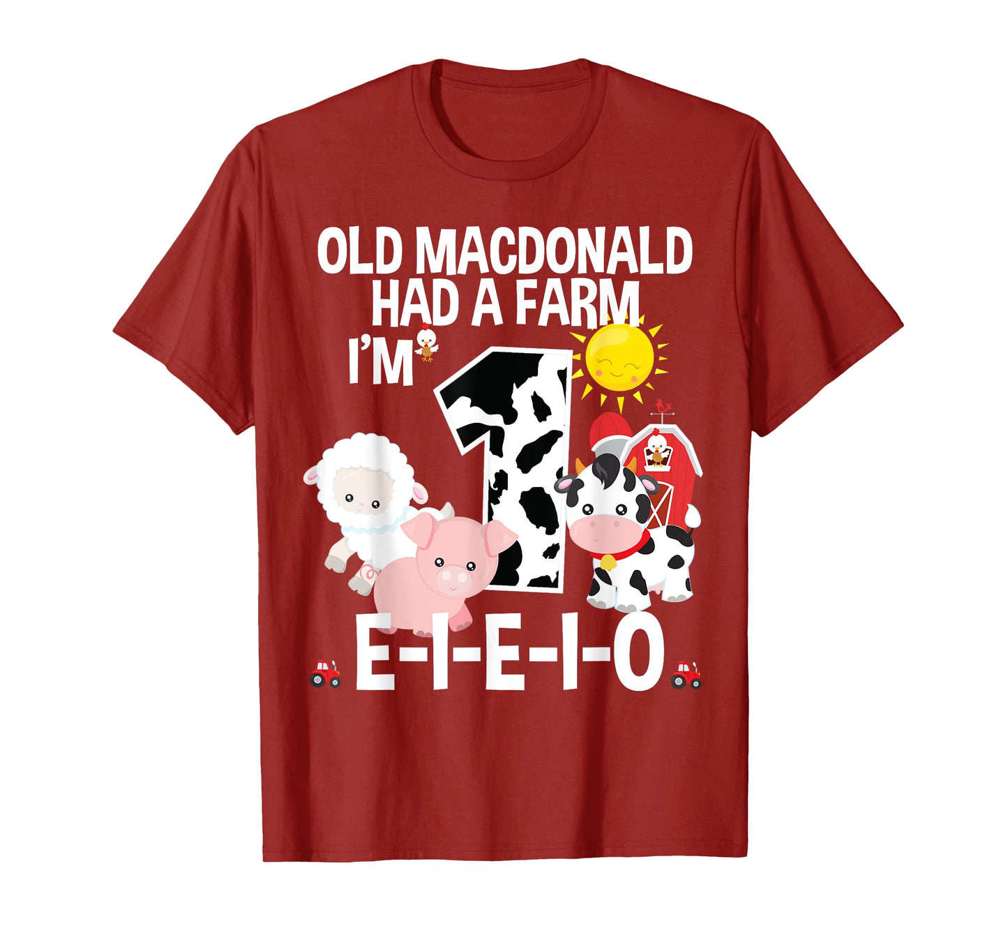 Toddler Kids Old MacDonald 1st Birthday Party Nursery Song T-Shirt