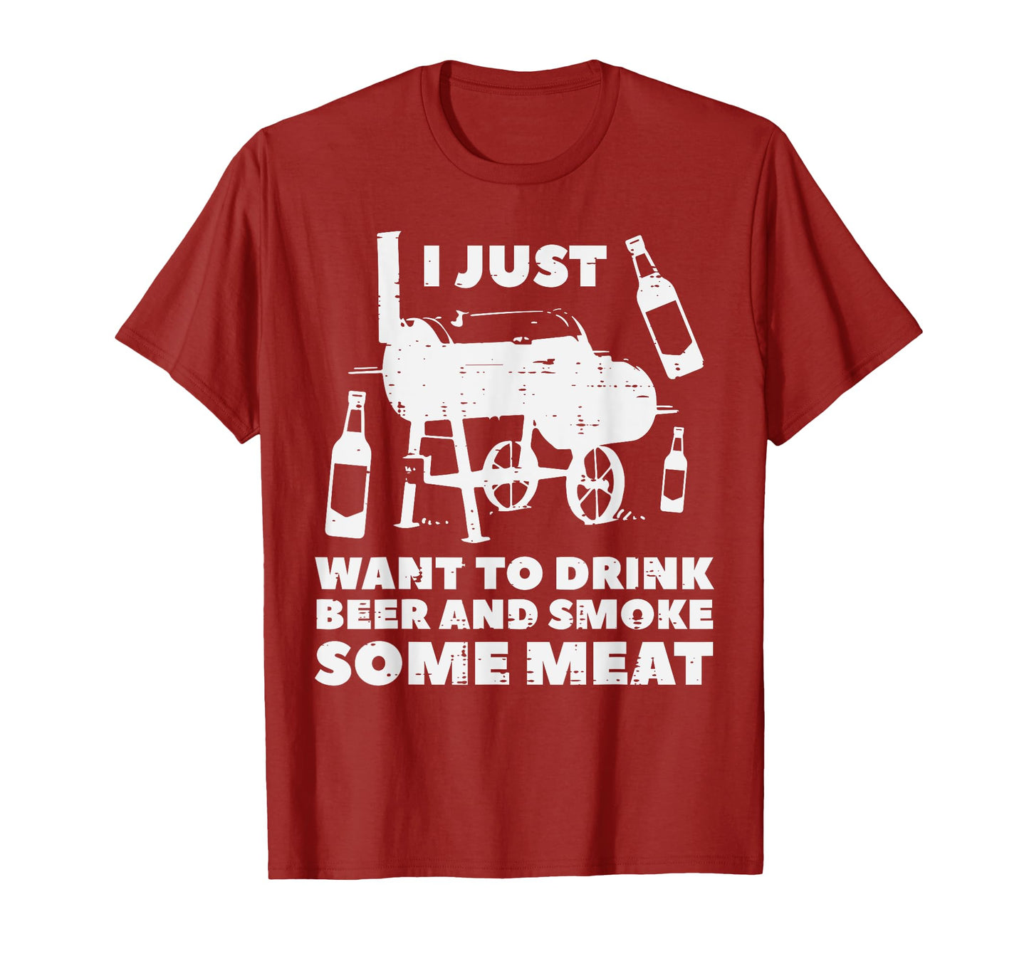 Just Want To Grill Some Meat Fun Bbq Barbecue Grill Dad Men T-Shirt