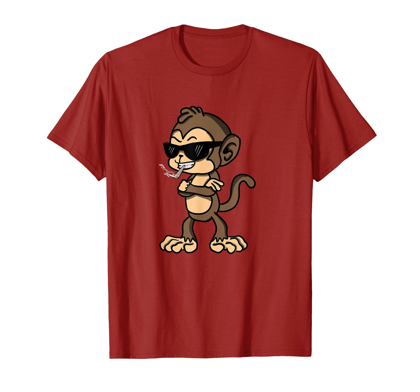 Funny Cartoon Monkey Smoking A Joint T-shirt T-Shirt