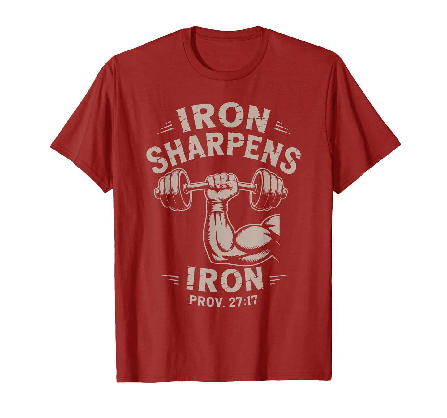 Iron Sharpens Iron Youth Christian Workout Gym Weightlifting T-Shirt