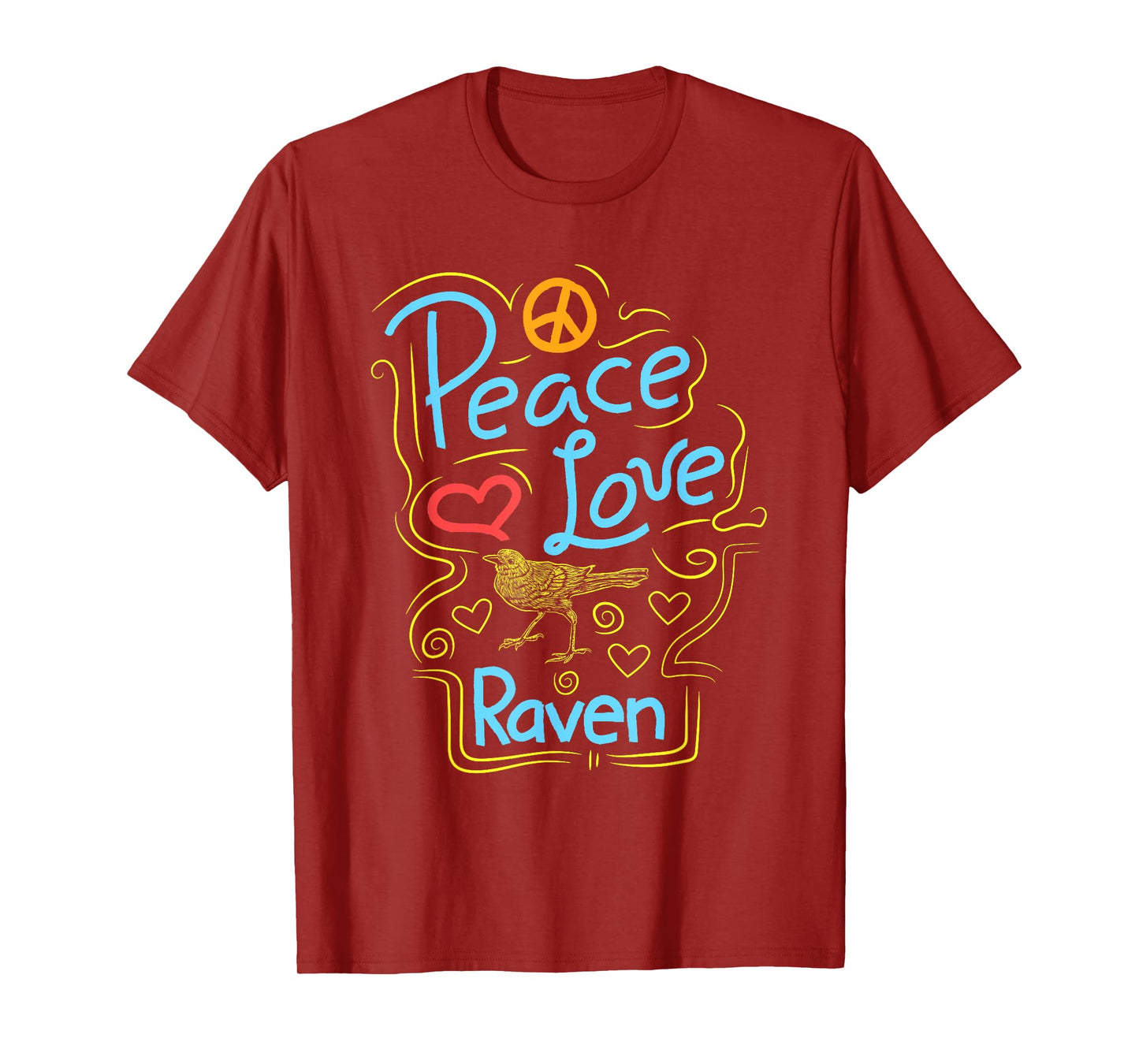 Peace Love Raven Clothes Crow Outfit Bird Lover Gift Raven T-Shirt