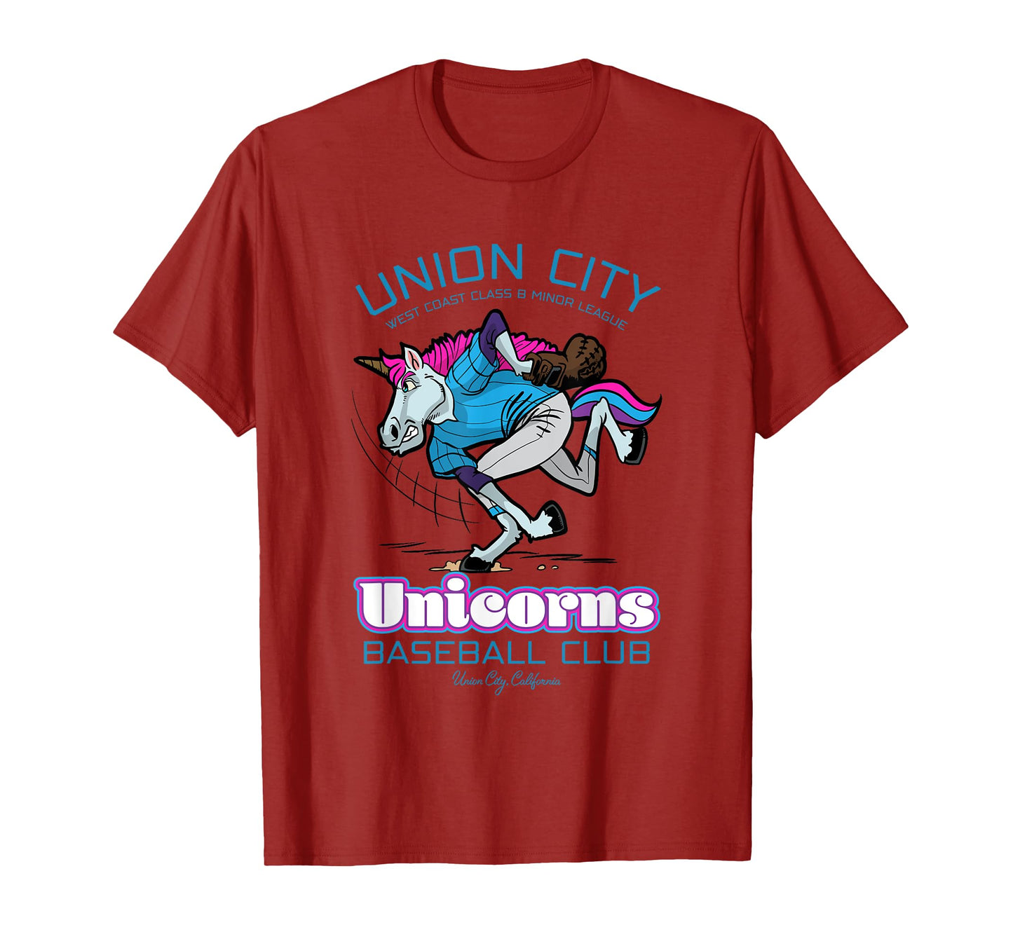 Union City Unicorns Retro Minor League Baseball Unicorn T-Shirt