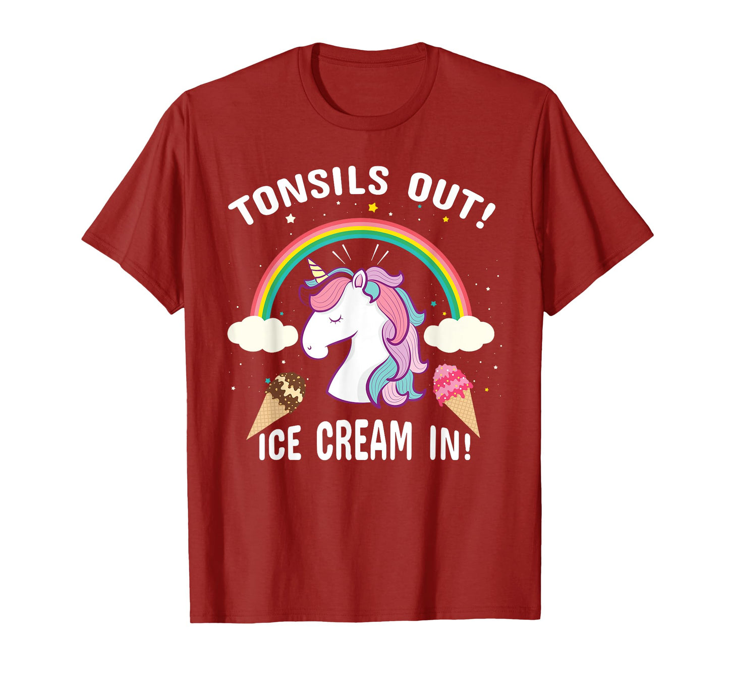 Tonsils Out Ice Cream In Post Surgery Unicorn Get Well Gift T-Shirt