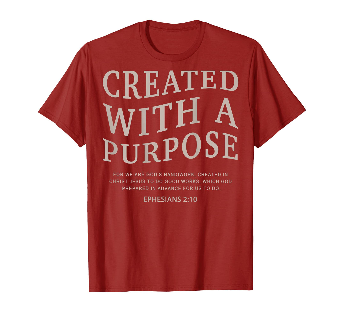 Created With A Purpose Jesus On Back Christian Bible Verse T-Shirt
