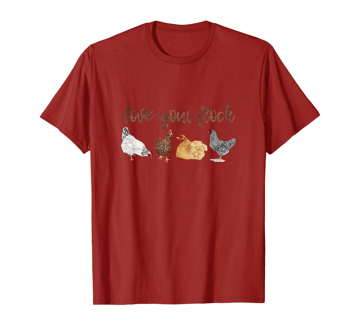 Love Your Flock Chicken Hen Watercolor Farm House Mama T-Shirt
