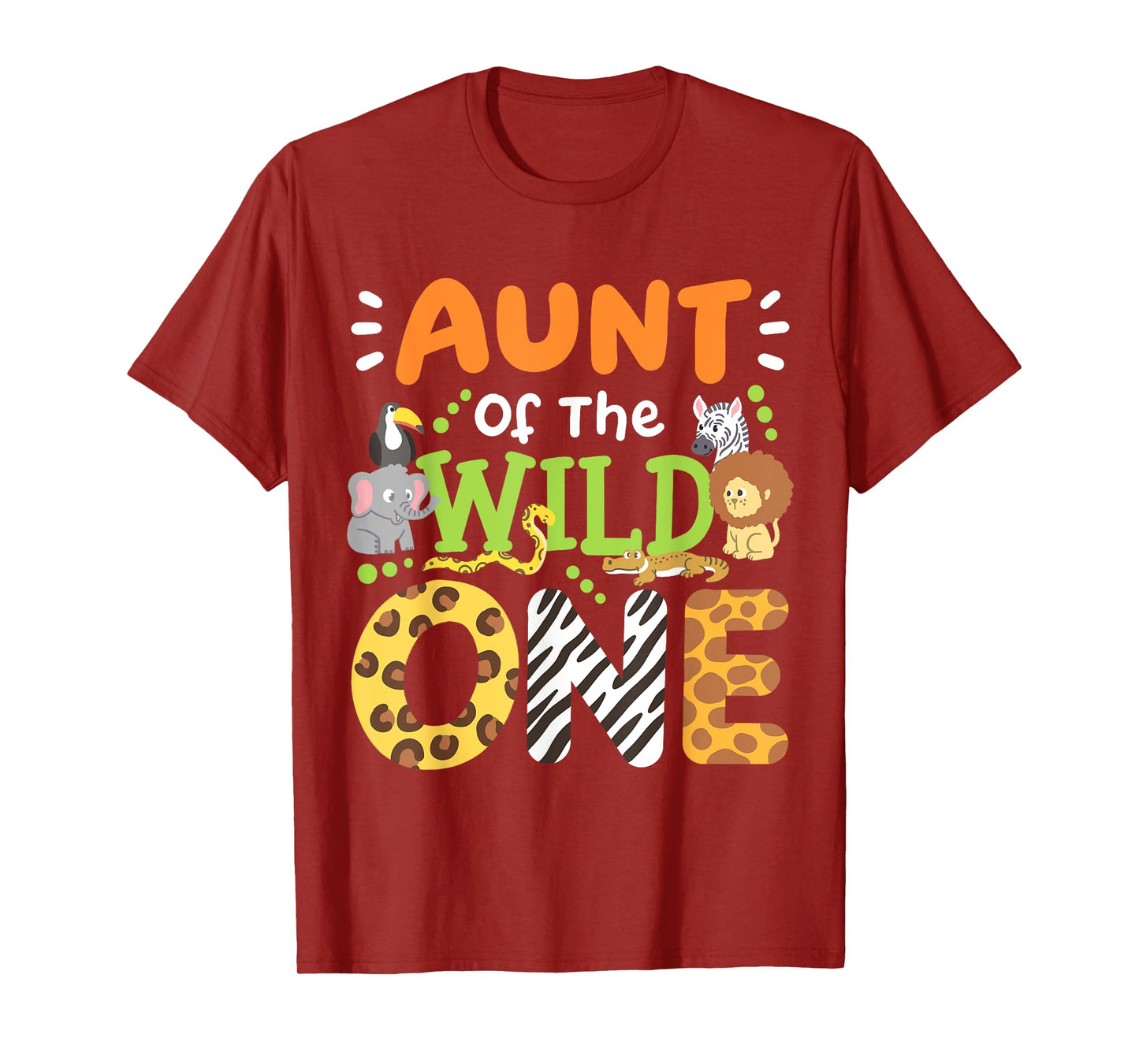 Aunt Of The Wild One Kids Boys Safari Zoo Birthday Family T-Shirt